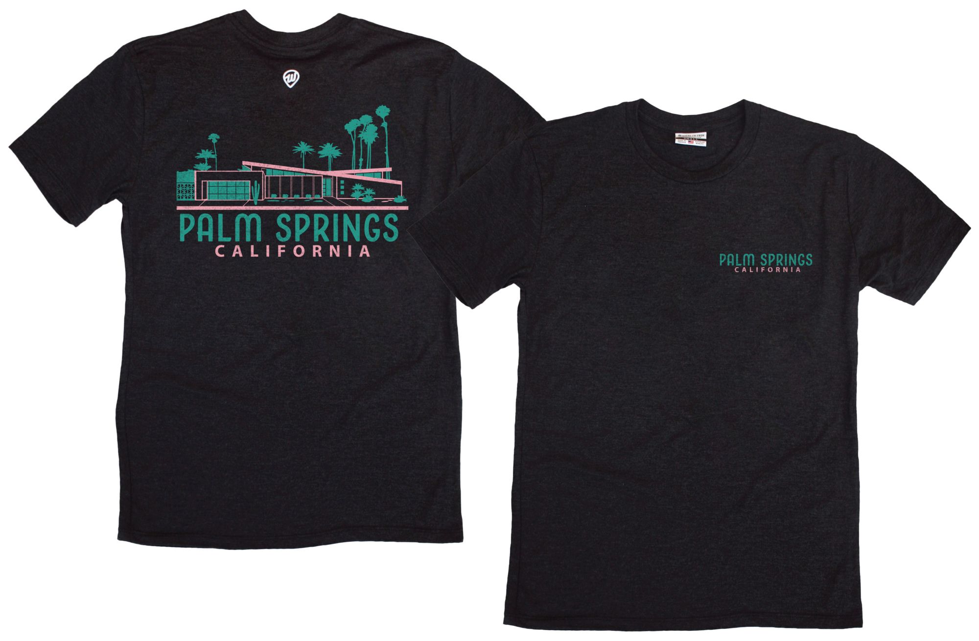 Where I'm From Adult Palm Springs Black 2Sided T-Shirt