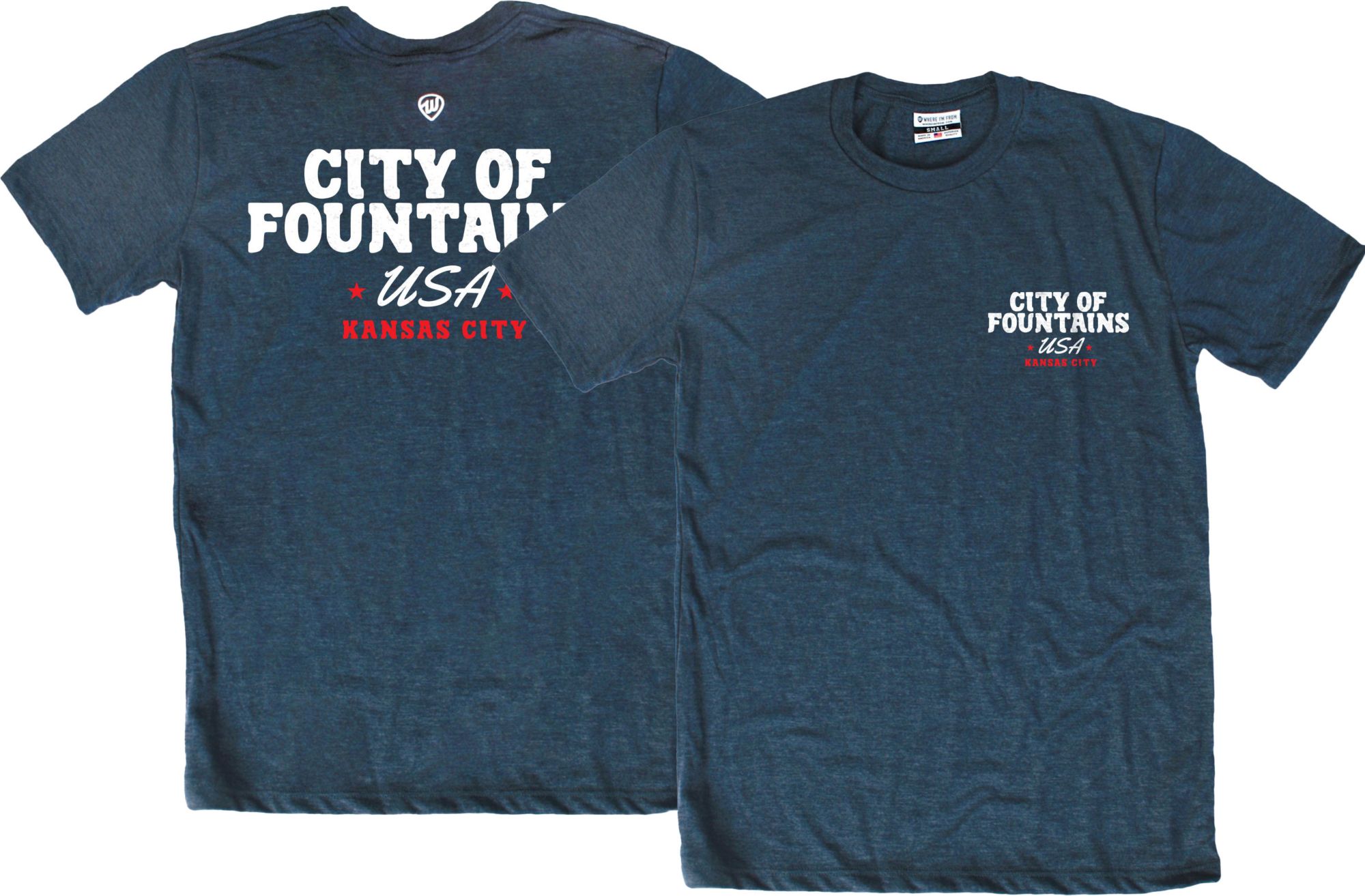 Where I'm From Adult Kansas City Navy Slogan T-Shirt