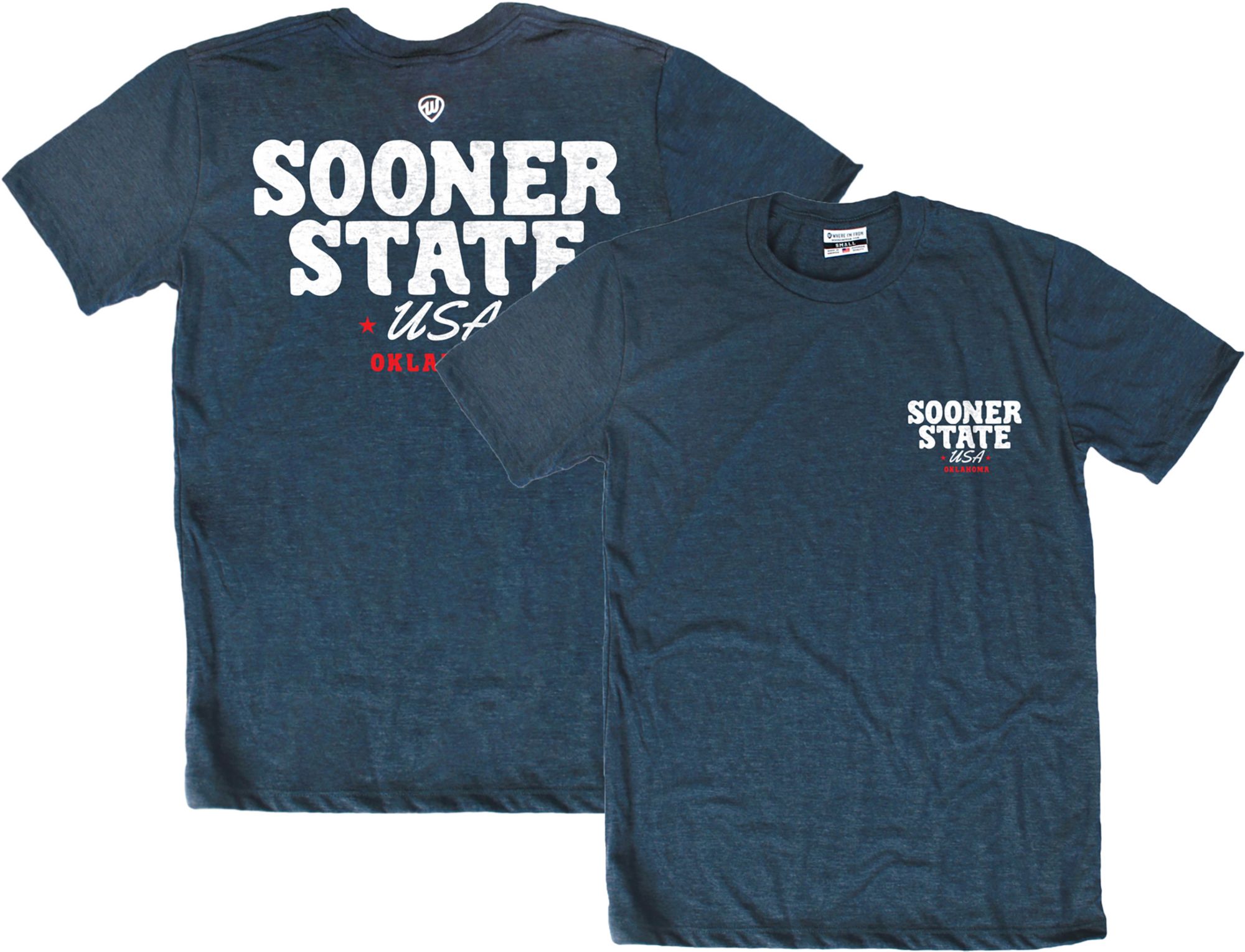 Where I'm From Adult Oklahoma Navy Slogan T-Shirt