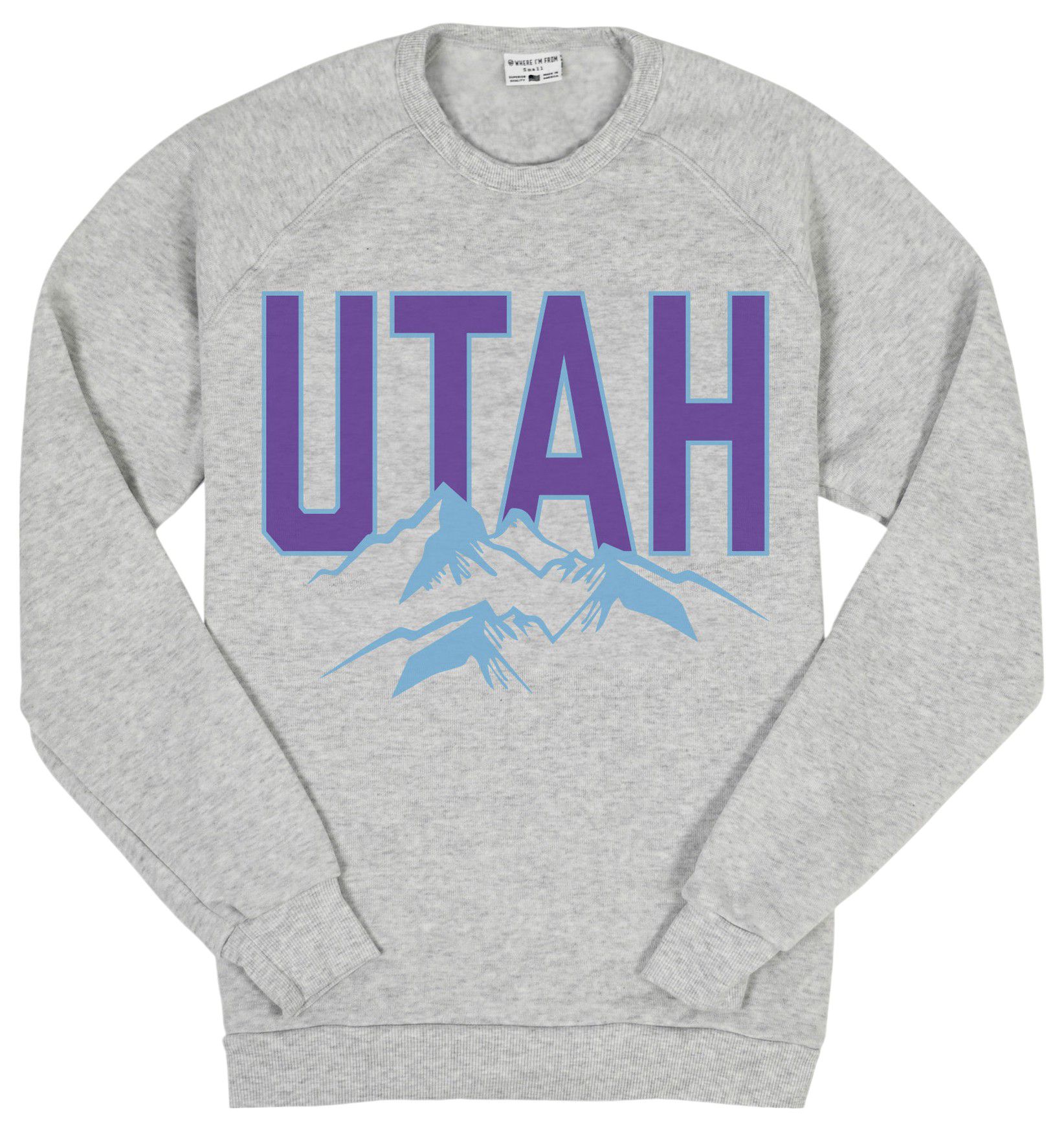 Where I'm From Adult Utah Mountain Script Crewneck Sweatshirt