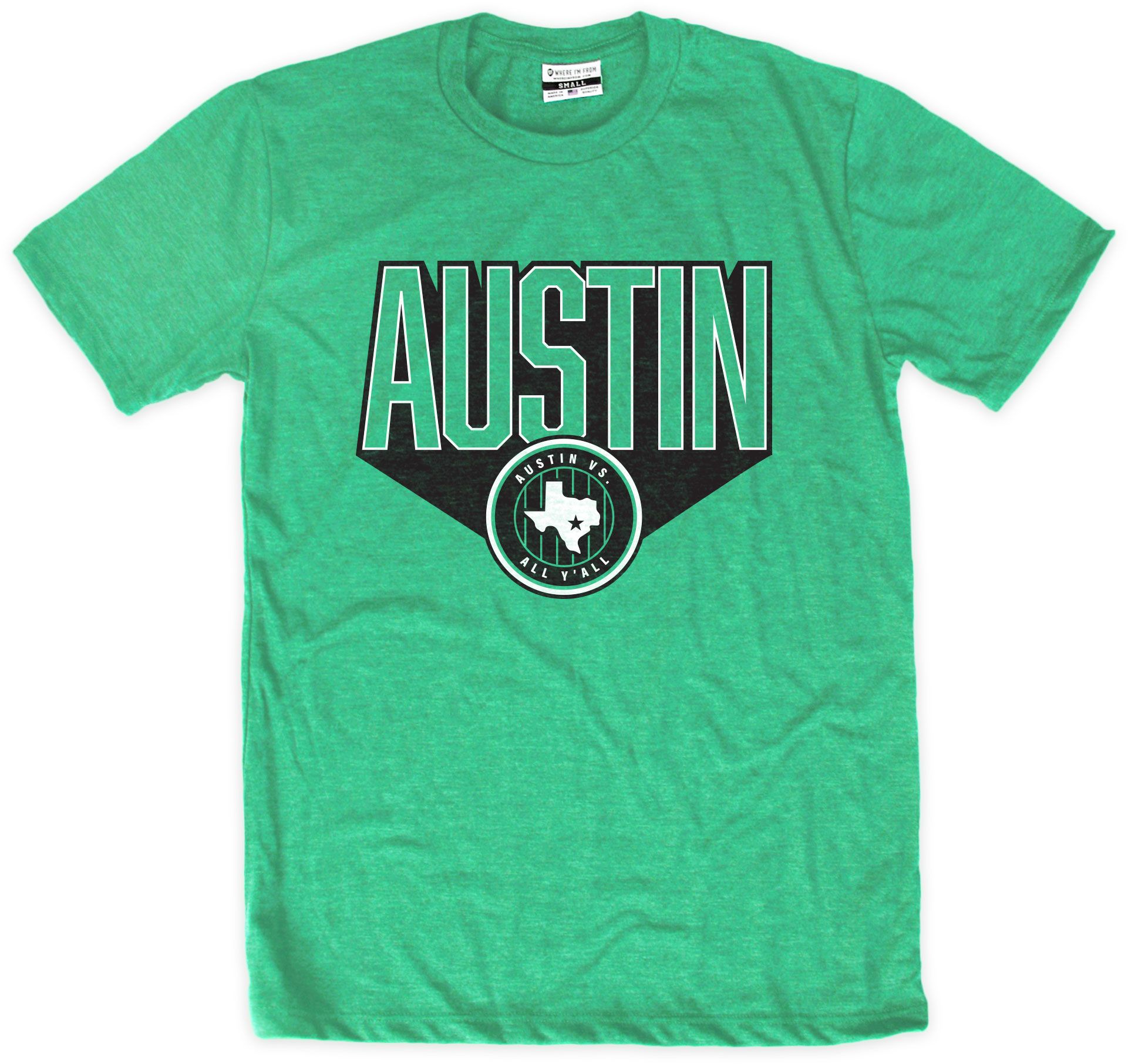 Where I'm From Adult Austin Green Circle T-Shirt