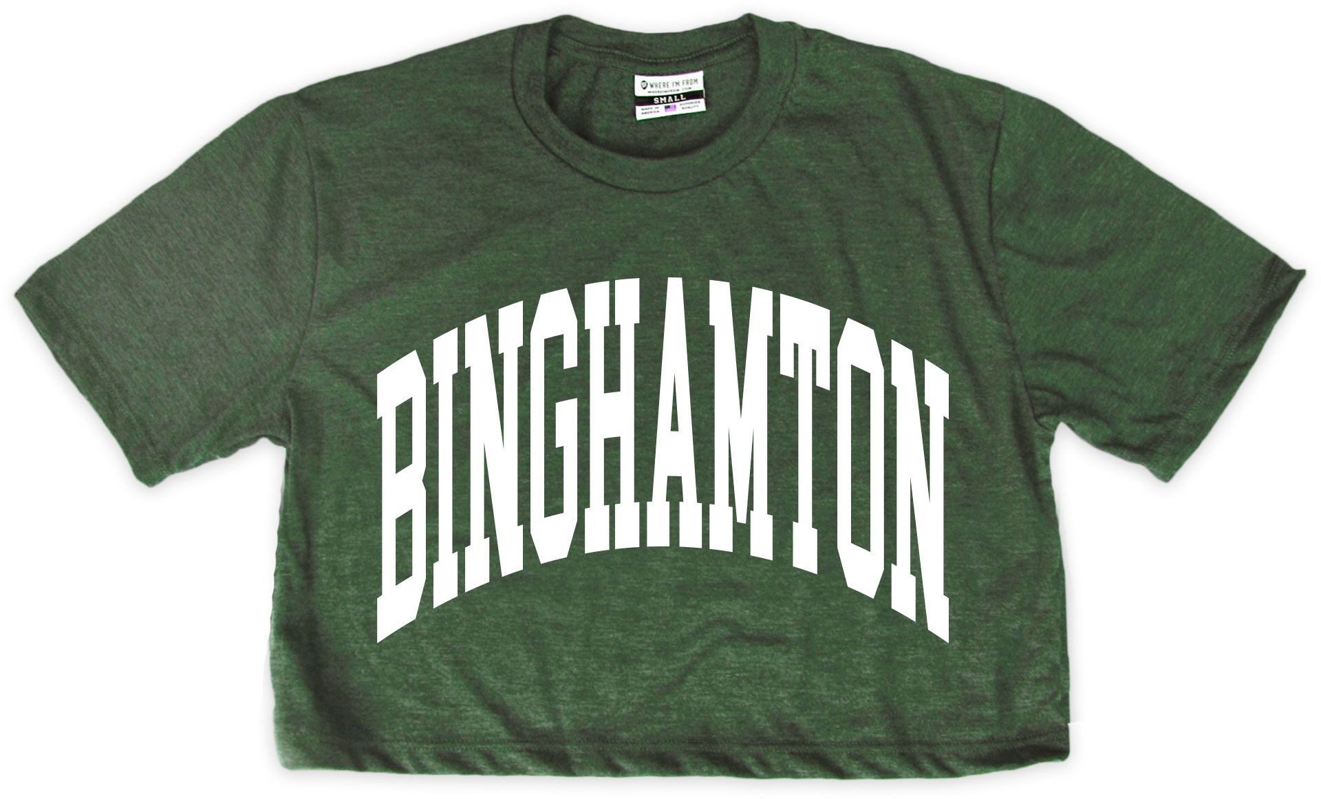 Where I'm From Women's Binghamton Arch Green Cropped T-Shirt