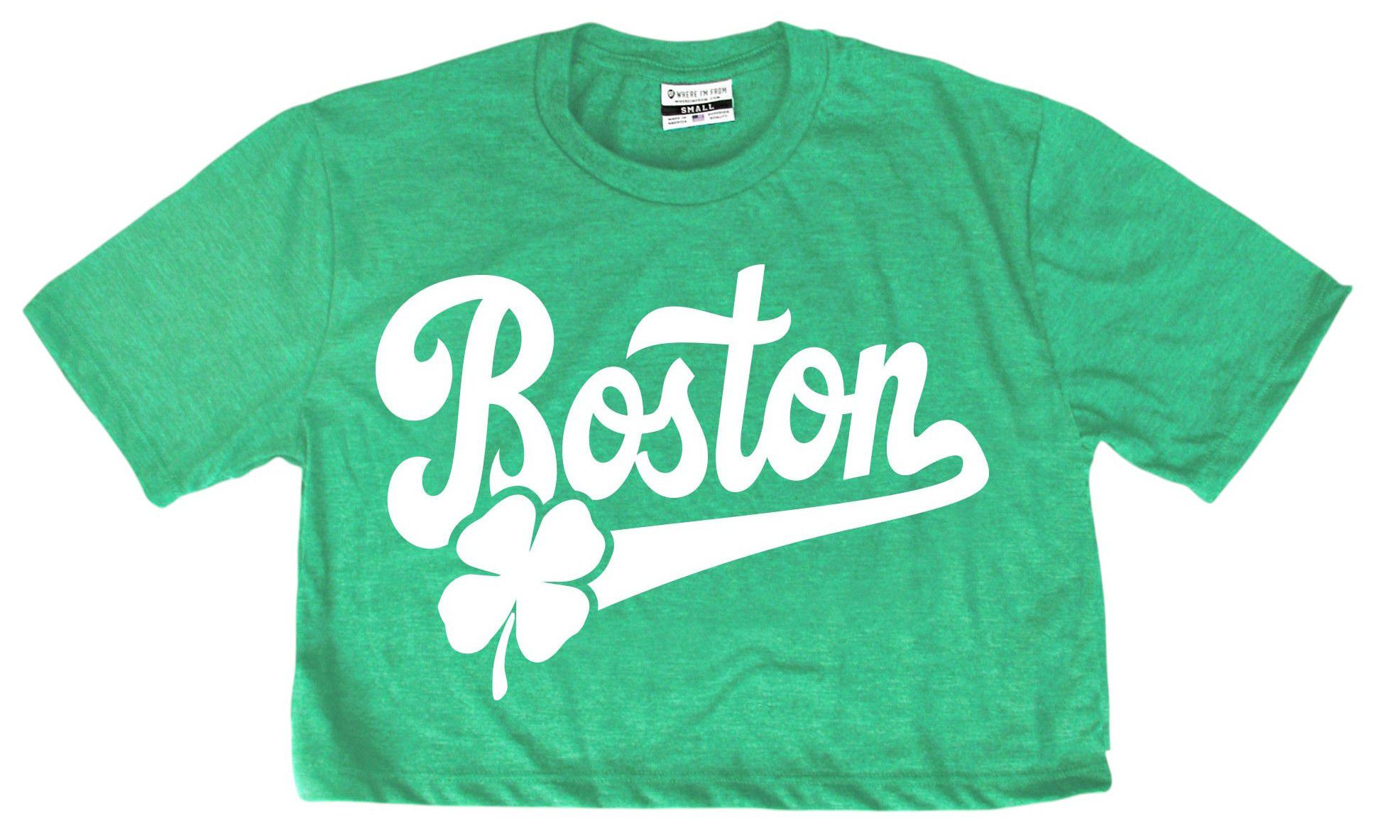 Where I'm From Women's Boston St. Patrick's Day Script Cropped T-Shirt