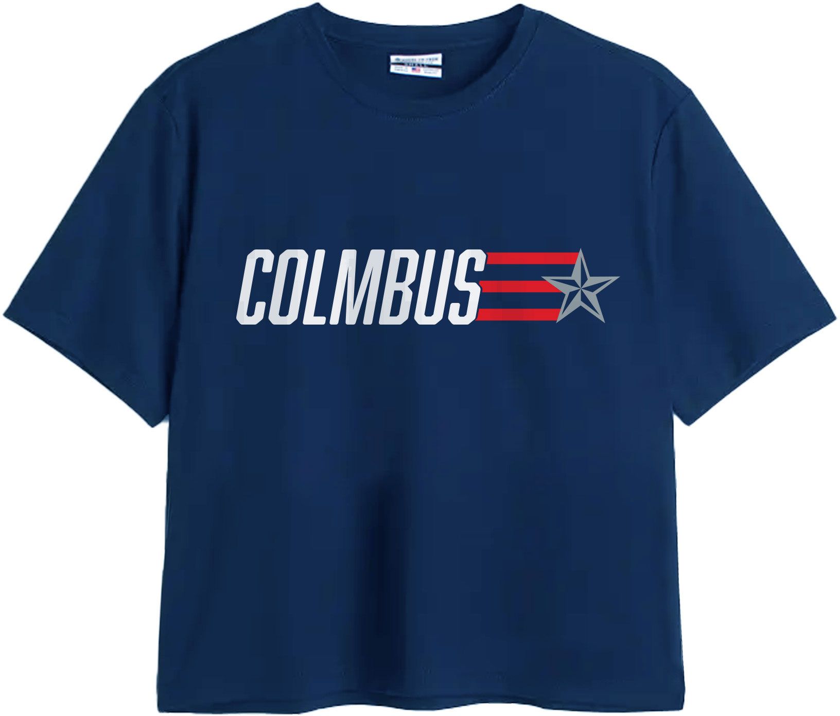 Where I'm From Women's Columbus Navy Script T-Shirt
