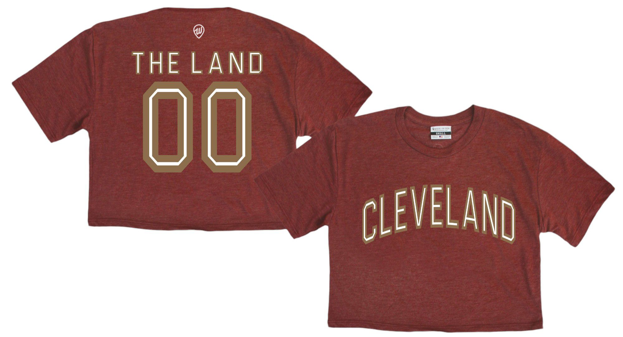 Where I'm From Women's Cleveland 2Sided Double Zero Cropped T-Shirt