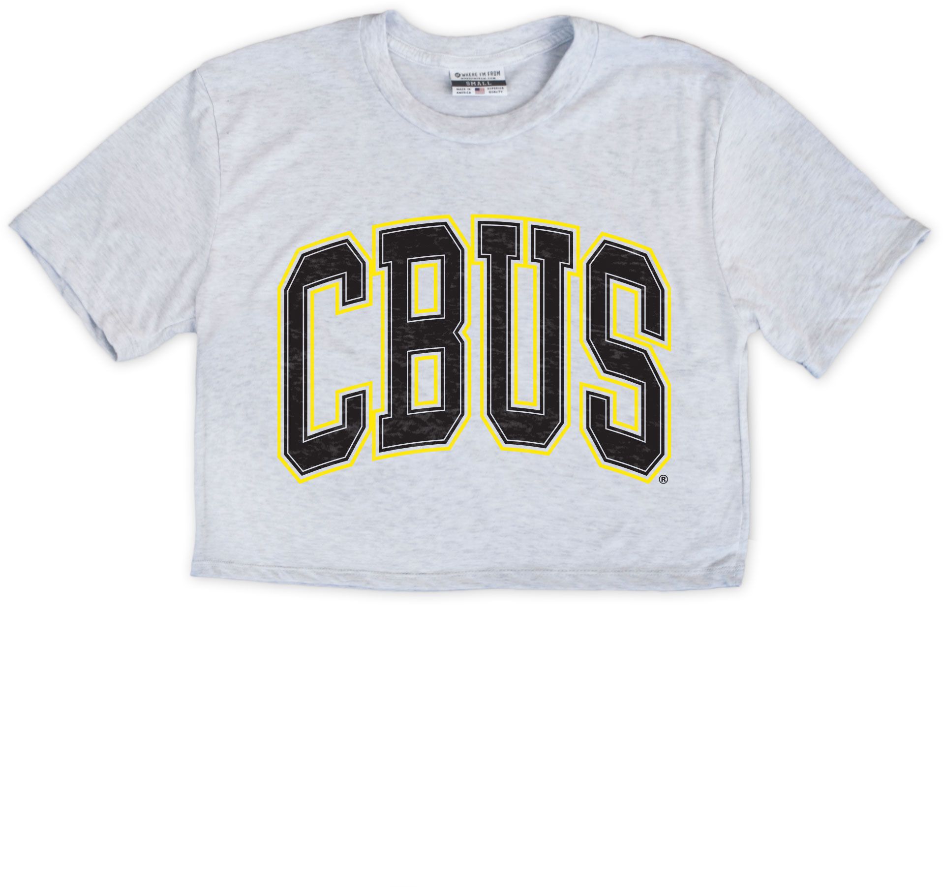 Where I'm From Women's Columbus White Block Text Cropped T-Shirt