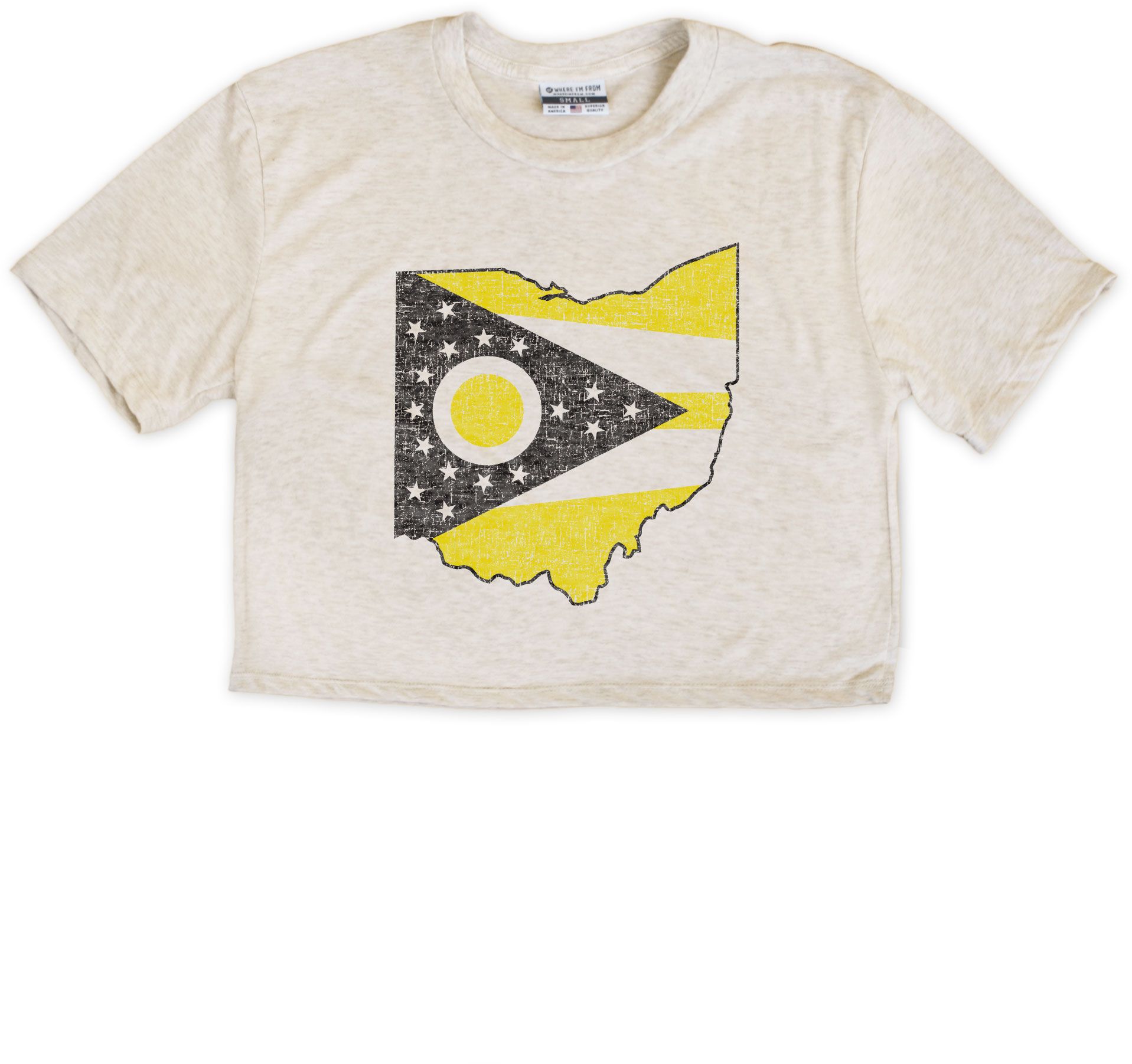 Where I'm From Women's Columbus Cream Flag Cropped T-Shirt