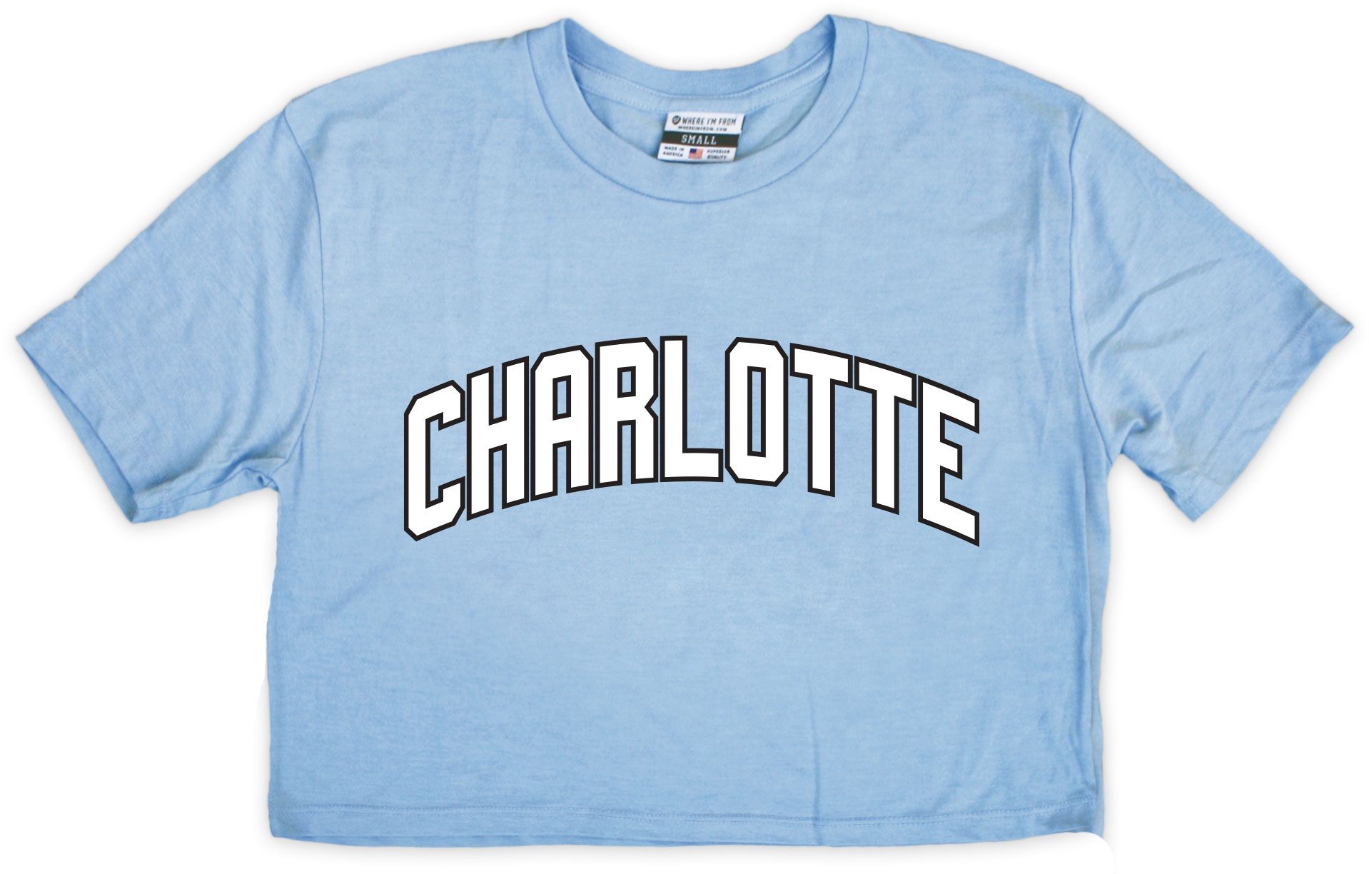 Where I'm From Women's Charlotte Blue Block Cropped T-Shirt