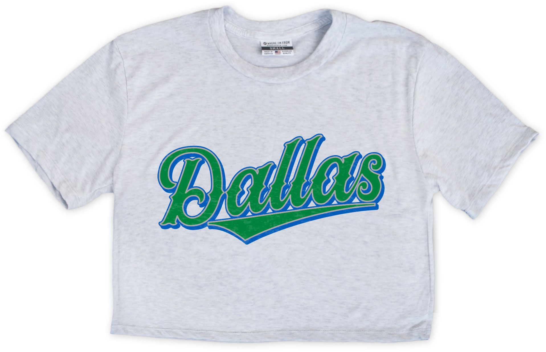 Where I'm From Women's Dallas Mavericks Script Cropped T-Shirt
