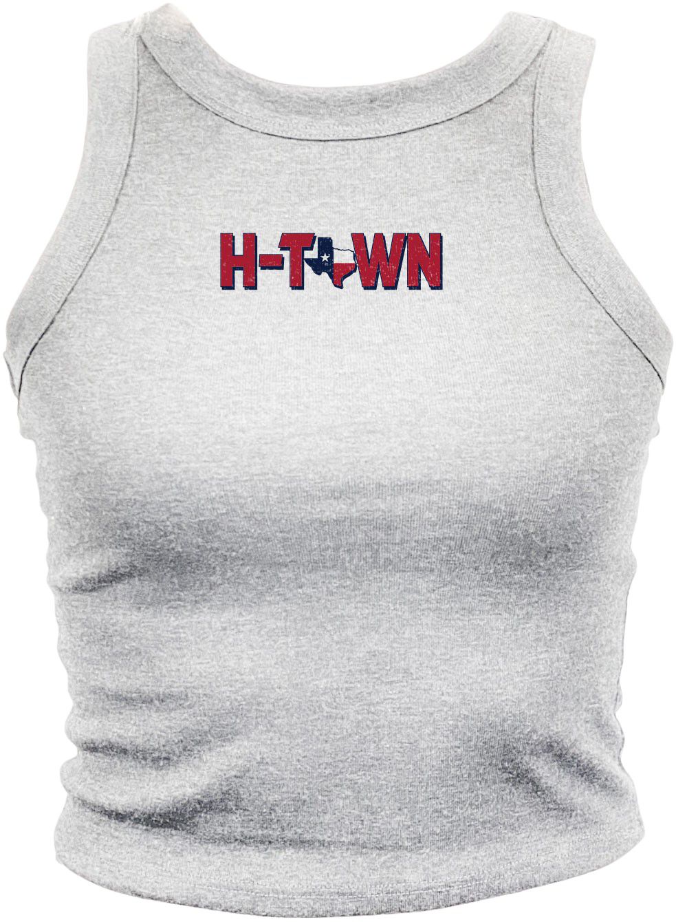 Where I'm From Women's Houston White Htown Block Cropped Tank Top