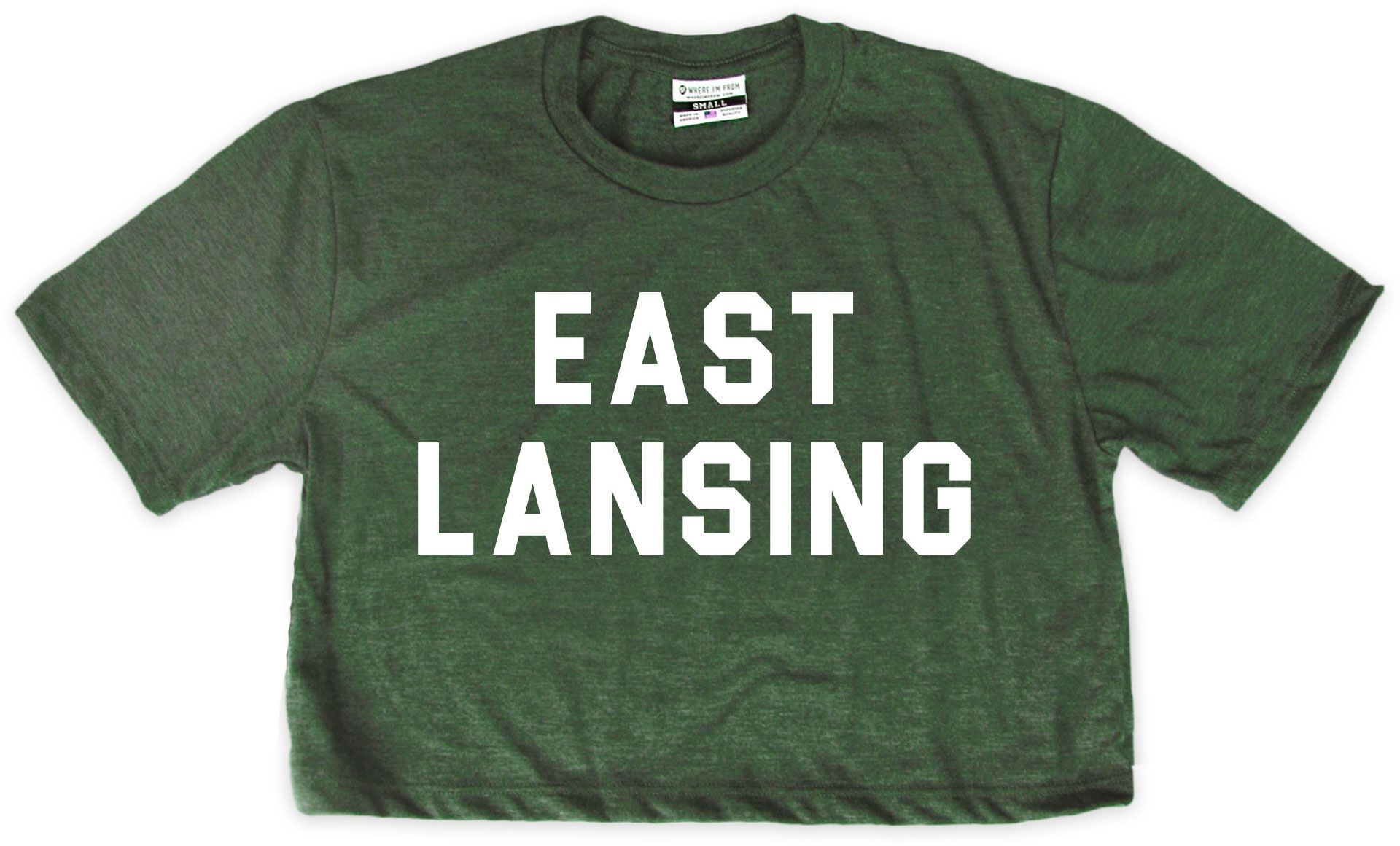 Where I'm From Women's East Lansing College Cropped T-Shirt