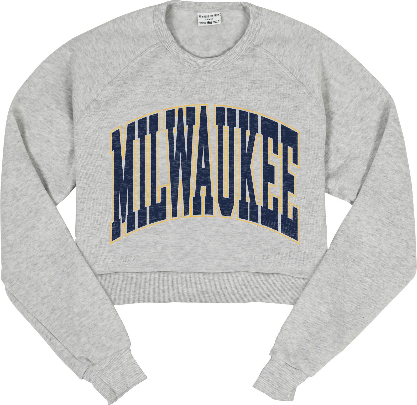 Where I'm From Women's Milwaukee Block Cropped Fleece Crewneck Sweatshirt