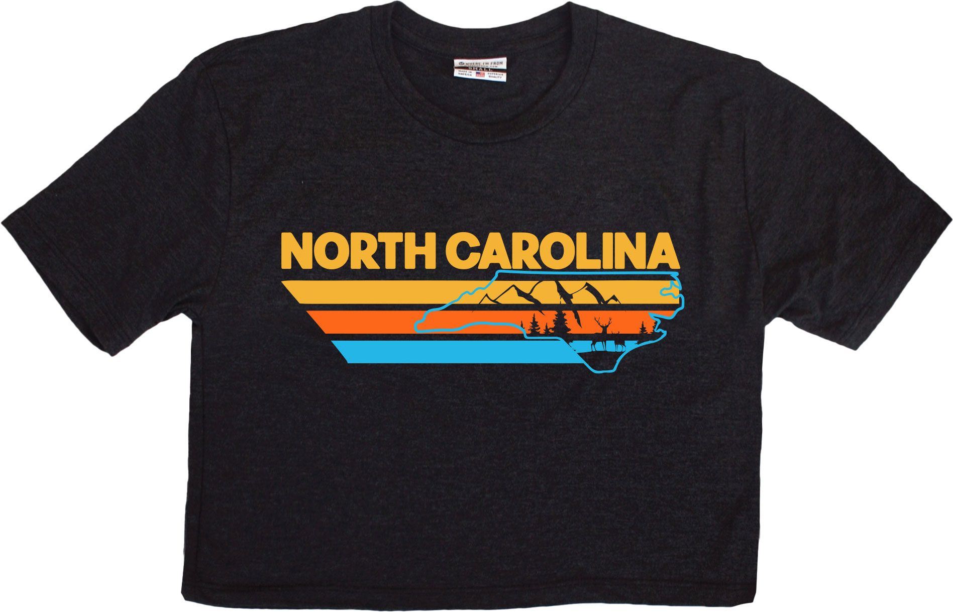 Where I'm From Women's North Carolina State Stripe Cropped T-Shirt