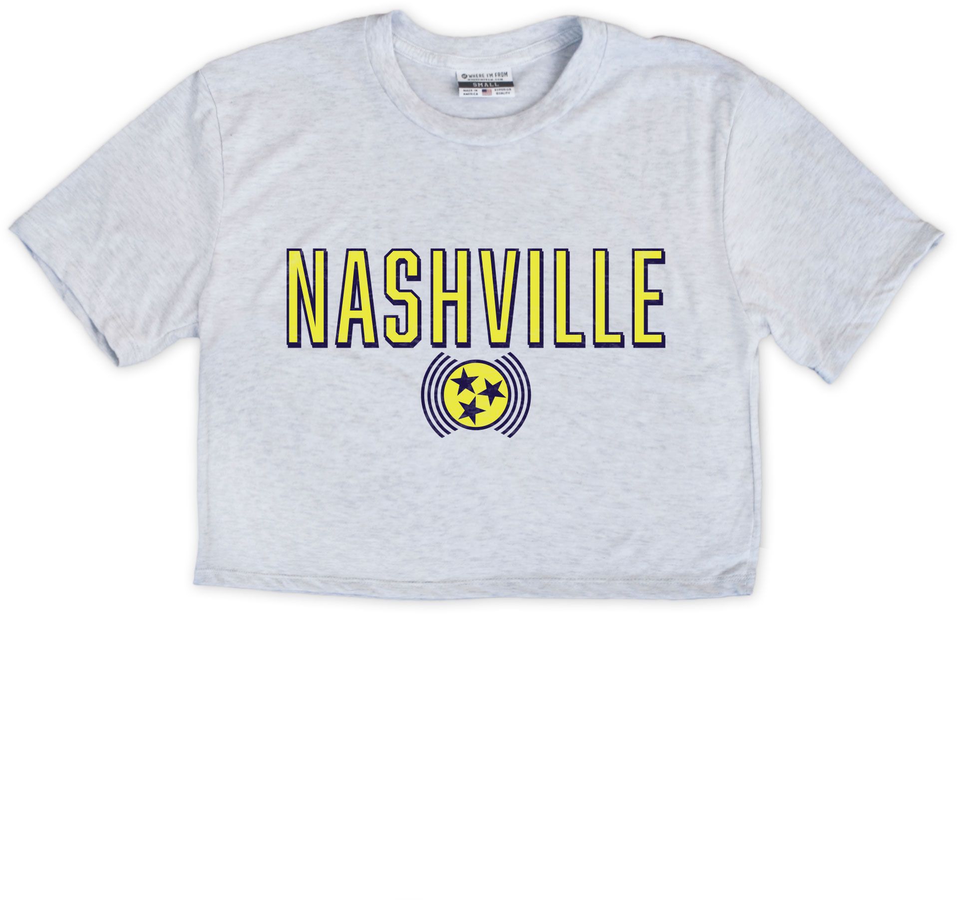 Where I'm From Women's Nashville White Flag Cropped T-Shirt