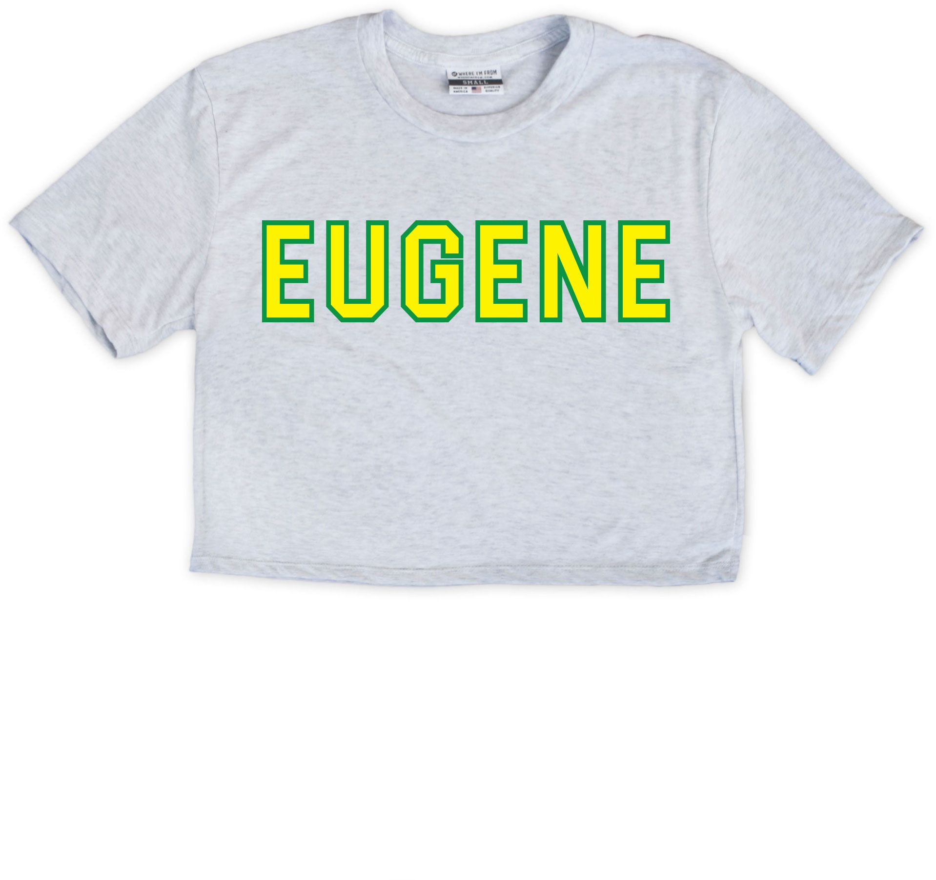 Where I'm From Women's Eugene College Cropped T-Shirt - Gray