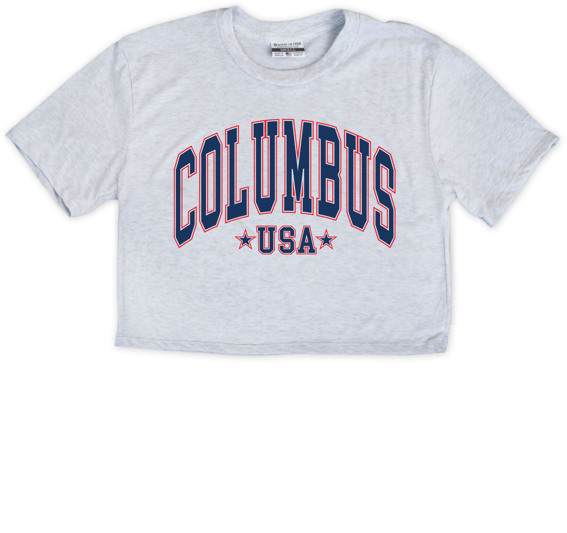 Where I'm From Women's Columbus White USA Cropped T-Shirt