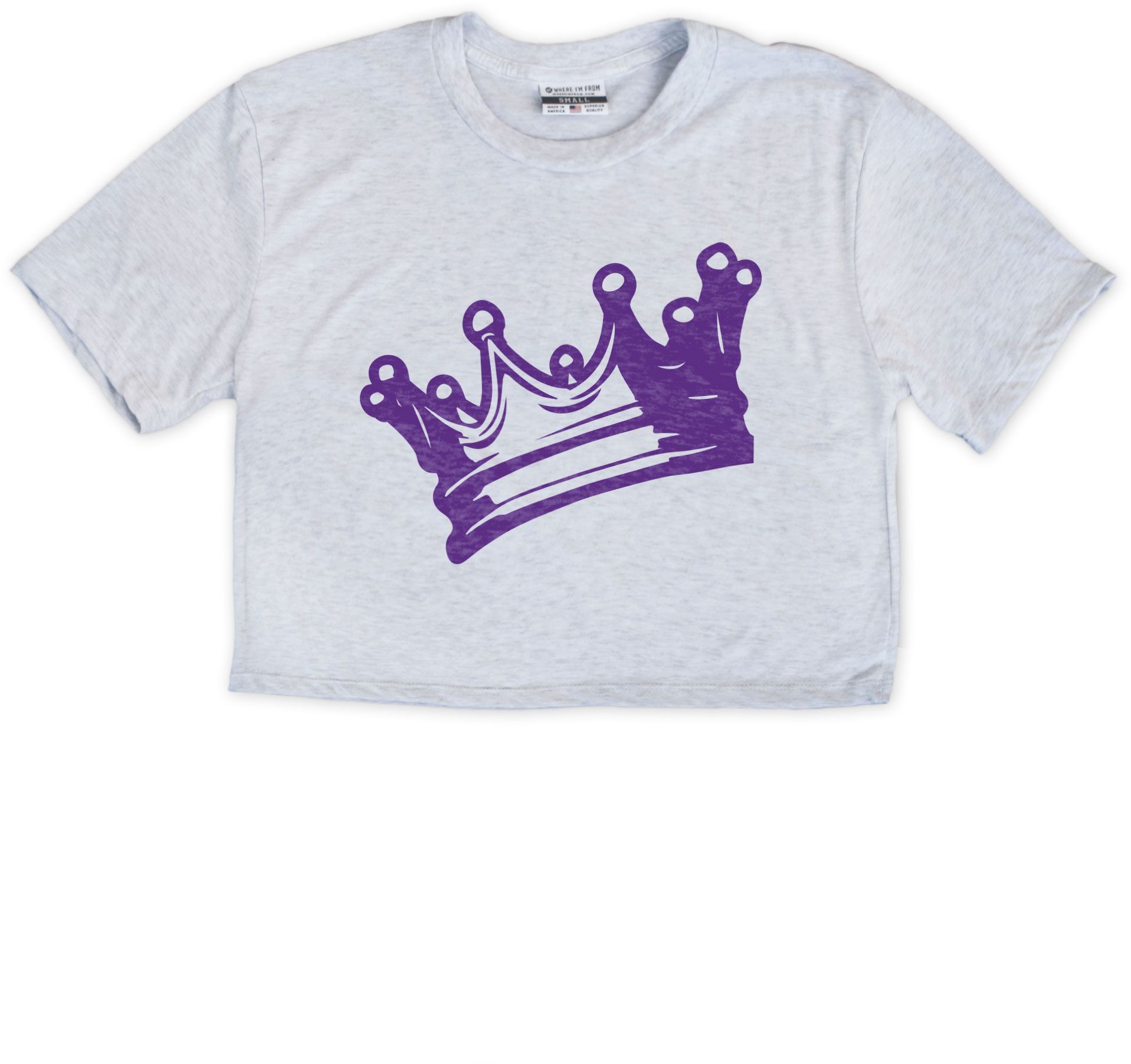 Where I'm From Women's Sacrimento White Crown Cropped T-Shirt