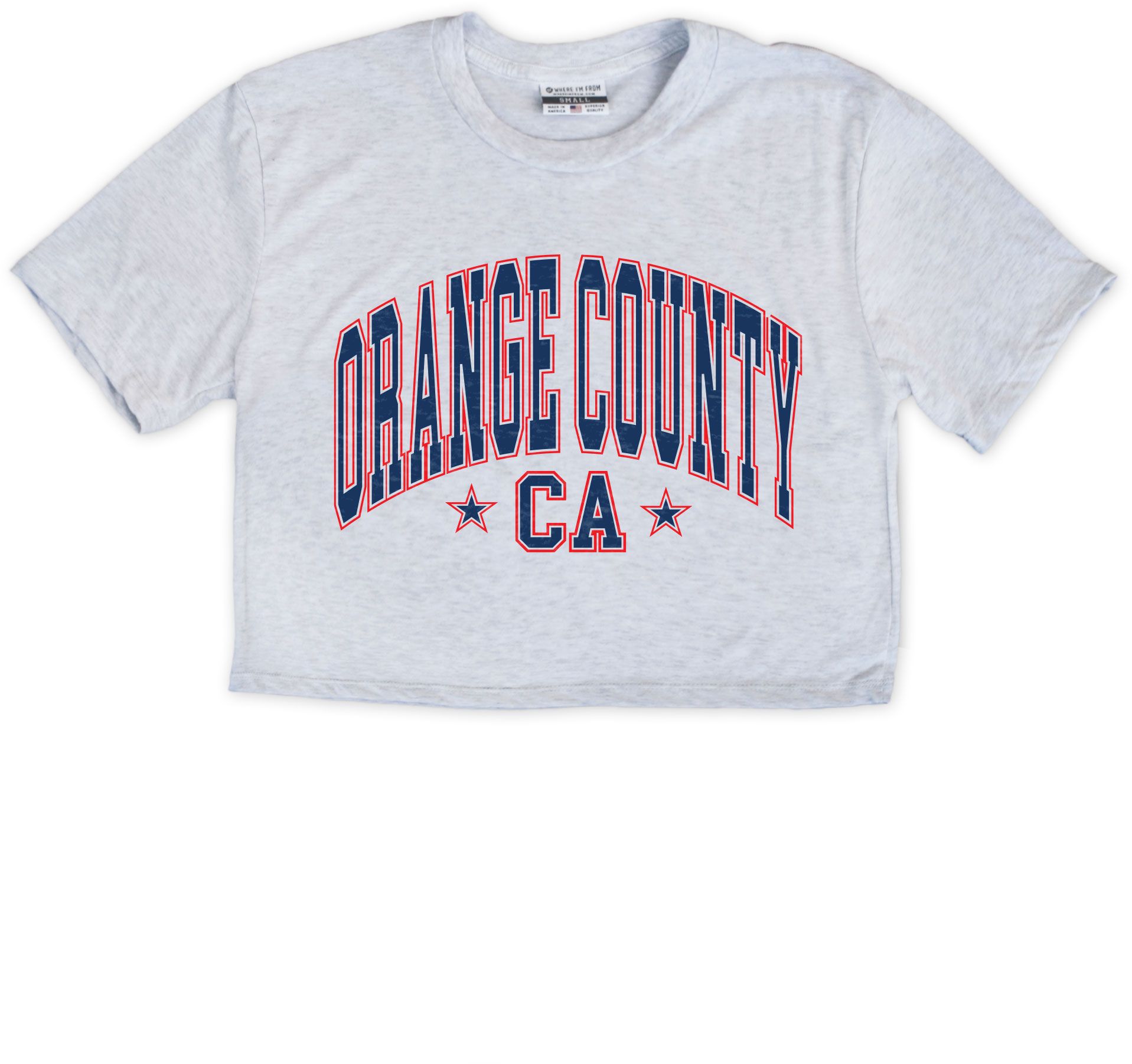 Where I'm From Women's Orange County White USA Cropped T-Shirt