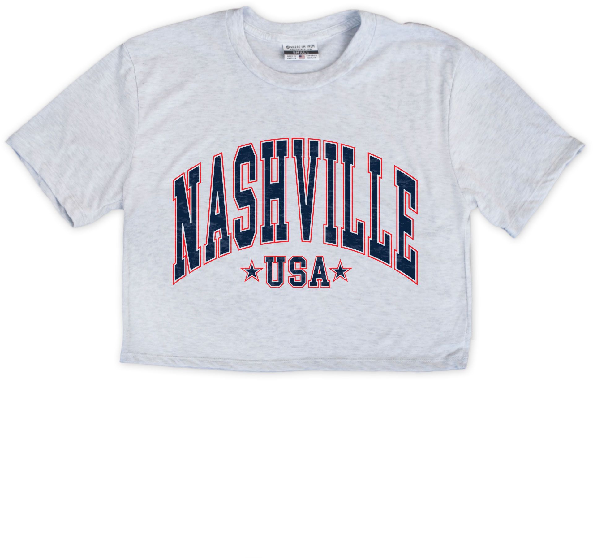 Where I'm From Women's Nashville White USA Cropped T-Shirt