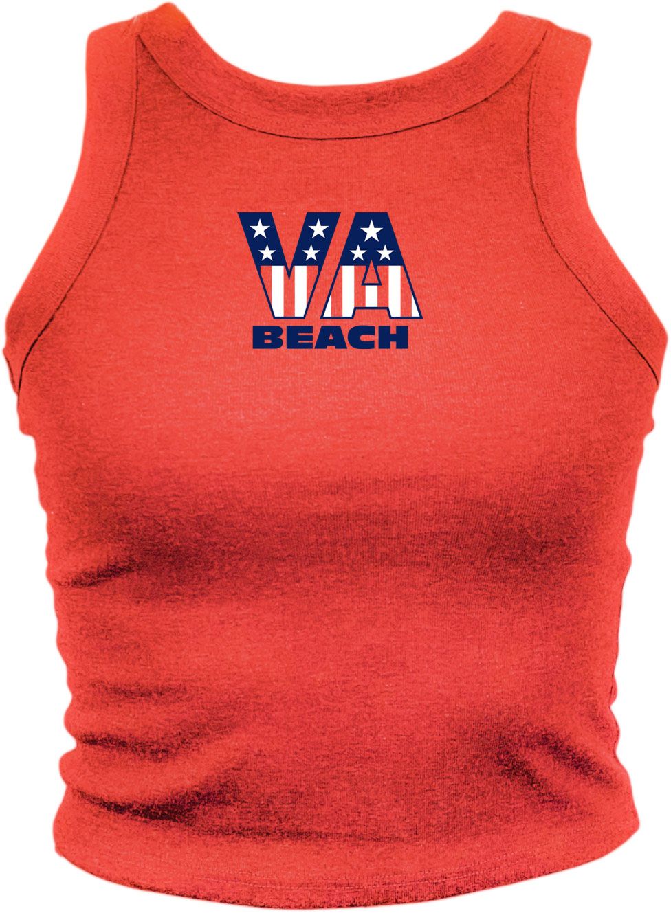 Where I'm From Women's Virginia Beach Red USA Cropped Tank Top