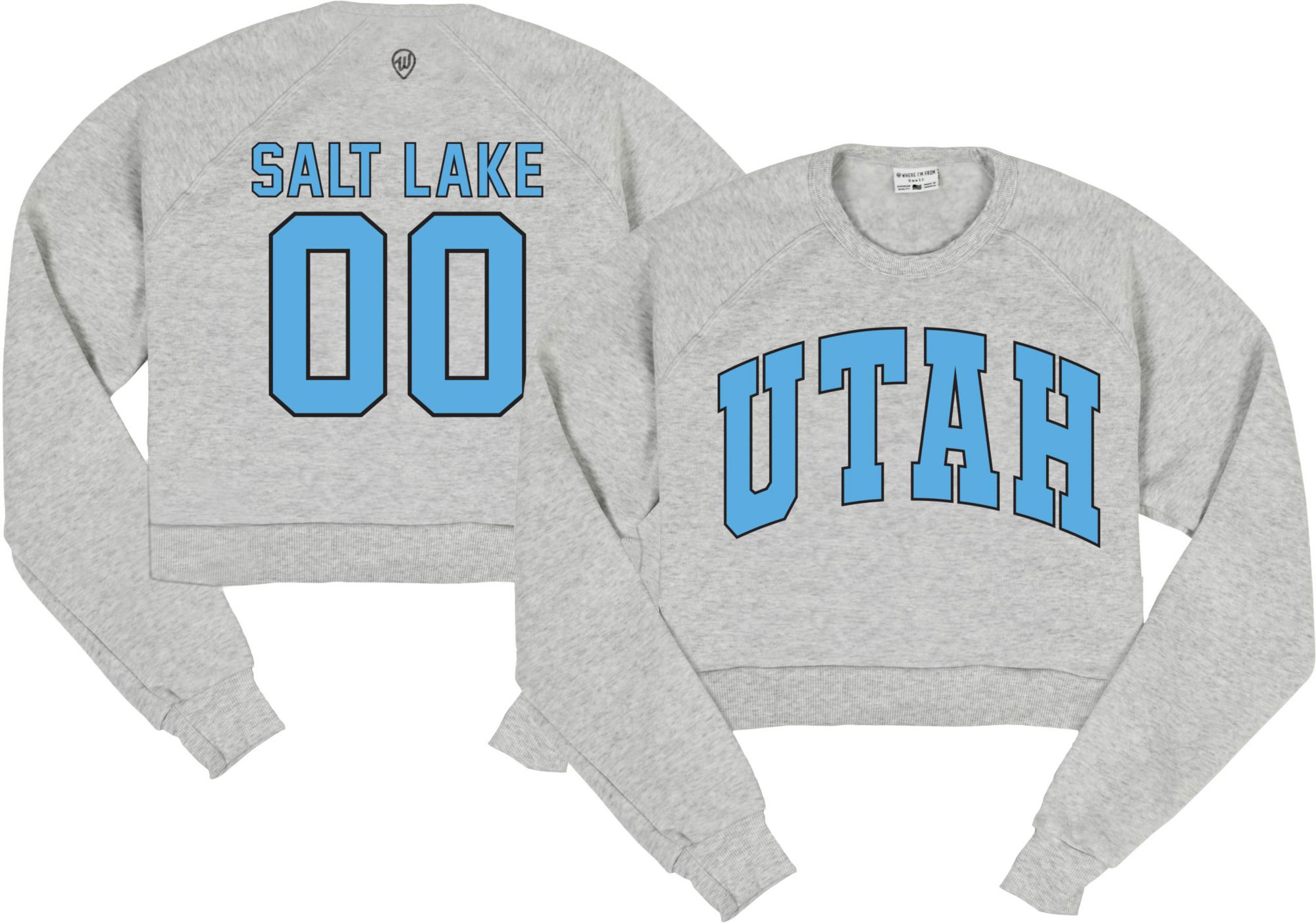 Where I'm From Women's Utah Light Blue 2 Hit Cropped T-Shirt