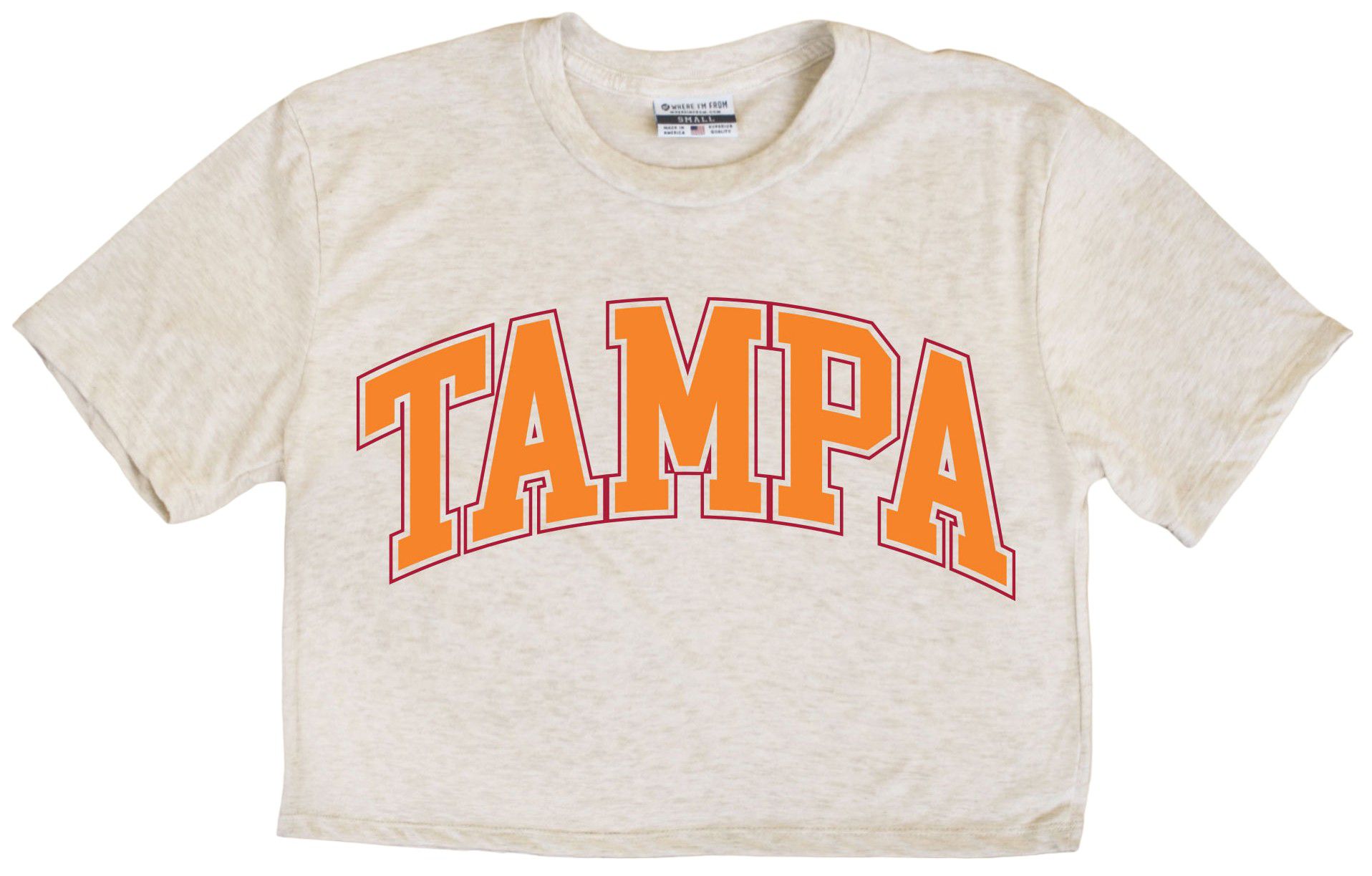 Where I'm From Adult Tampa Arch Cream Cropped T-Shirt