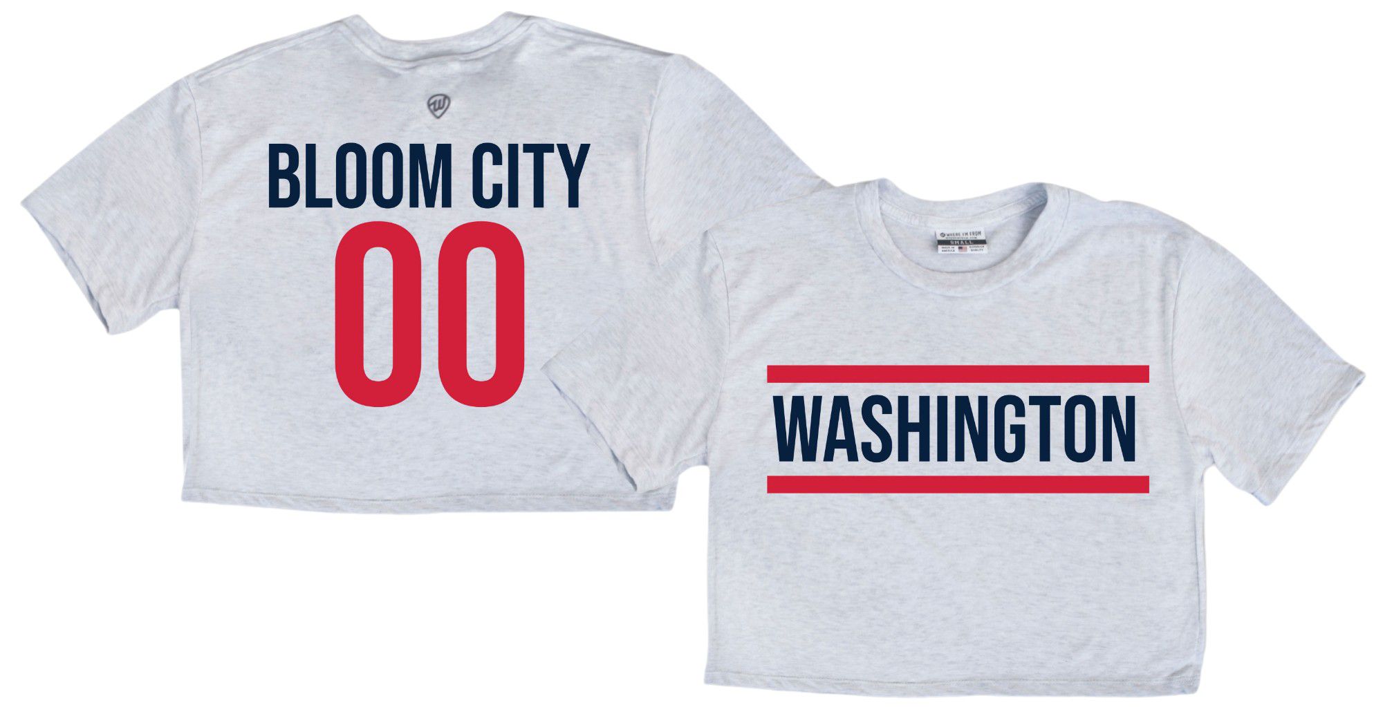 Where I'm From Women's Washington 2Sided Double Zero Cropped T-Shirt