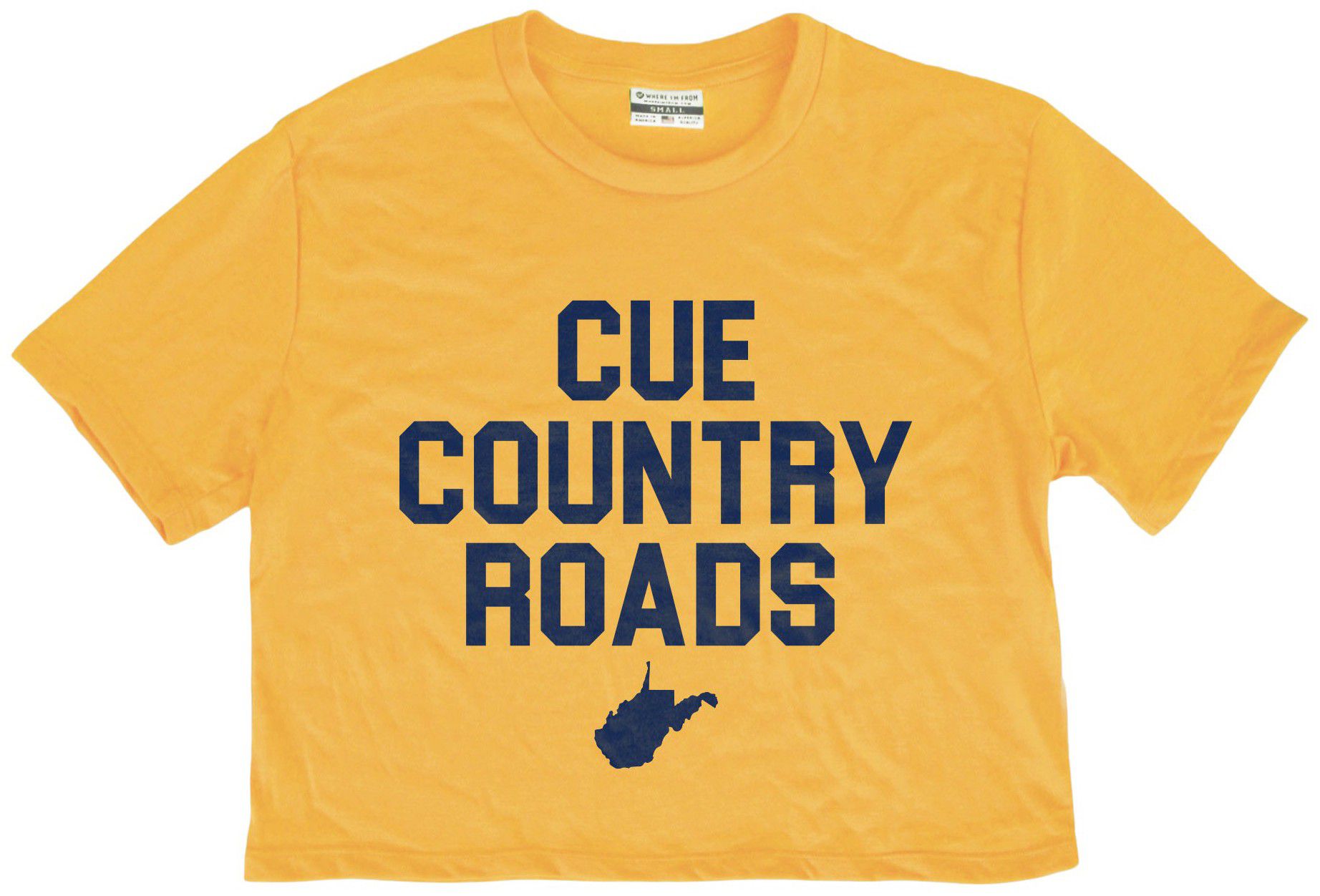 Where I'm From Women's West Virginia Yellow Country Roads Cropped T-Shirt