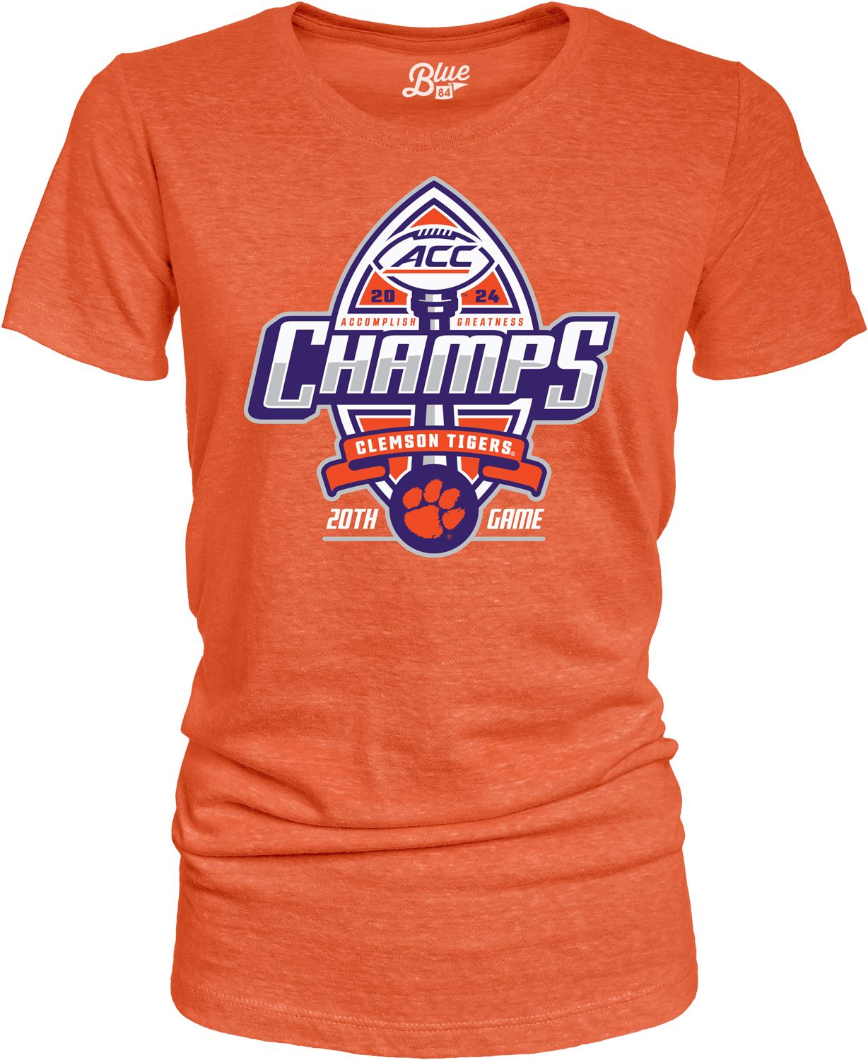Blue 84 Women's 2024 Conference Champions Clemson Tigers Locker Room T-Shirt