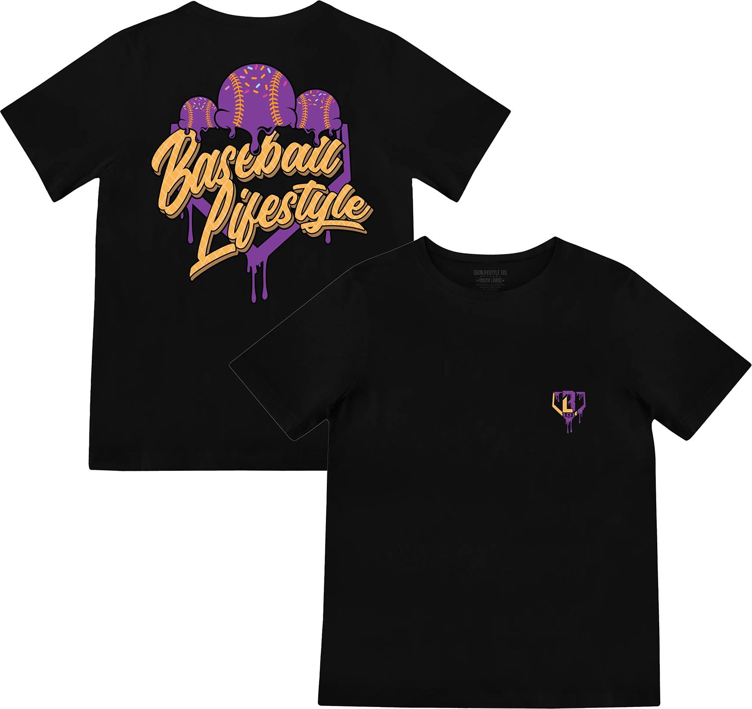 Baseball Lifestyle 101 Boys' Ice Cream Shirt