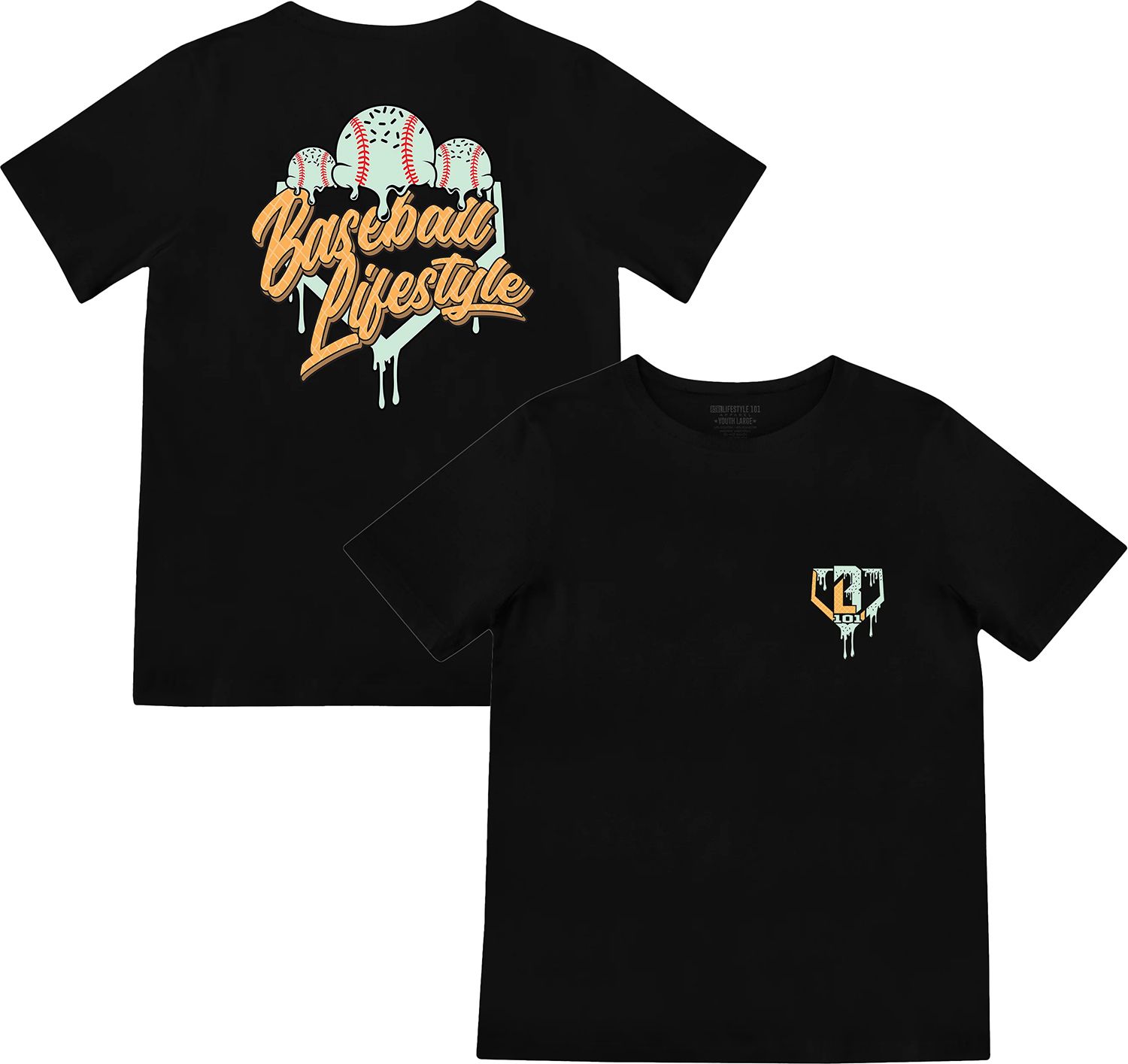 Baseball Lifestyle 101 Boys' Ice Cream Shirt