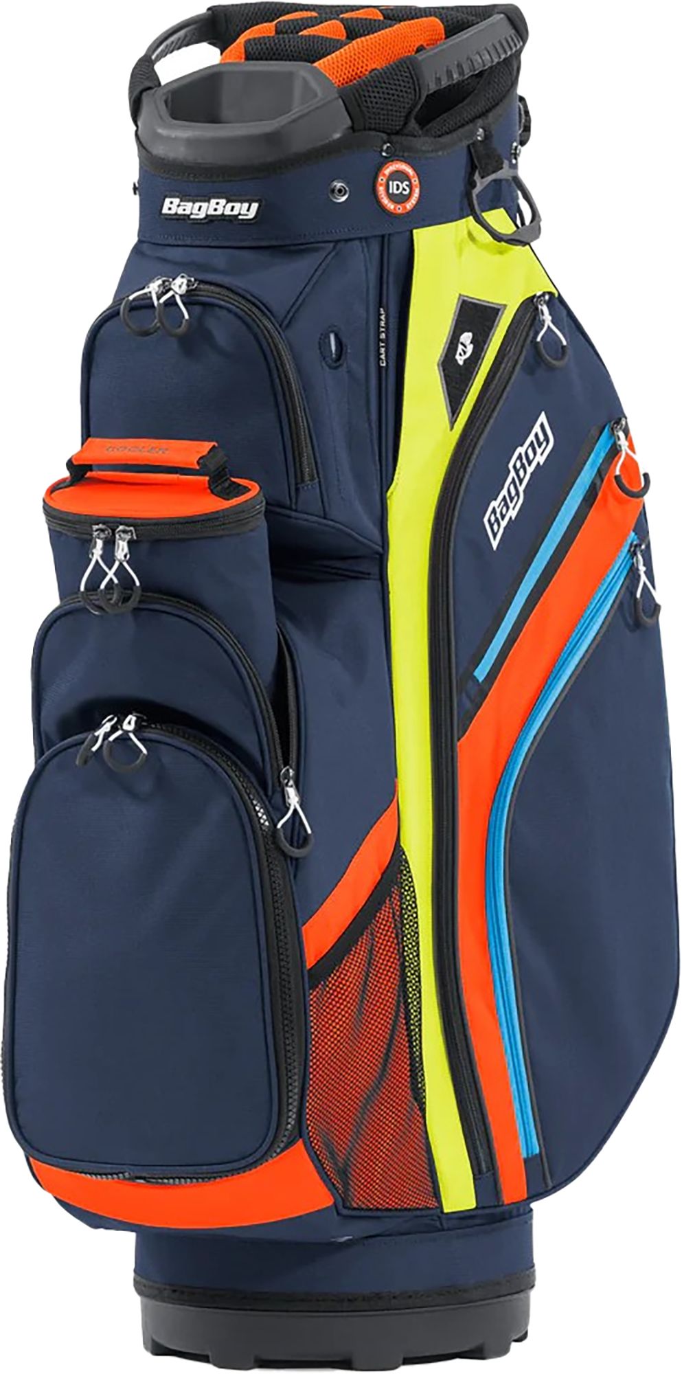 Bag Boy 2025 Chiller Pro Cart Bag, Men’s, Navy/Orange/Citrus Blue