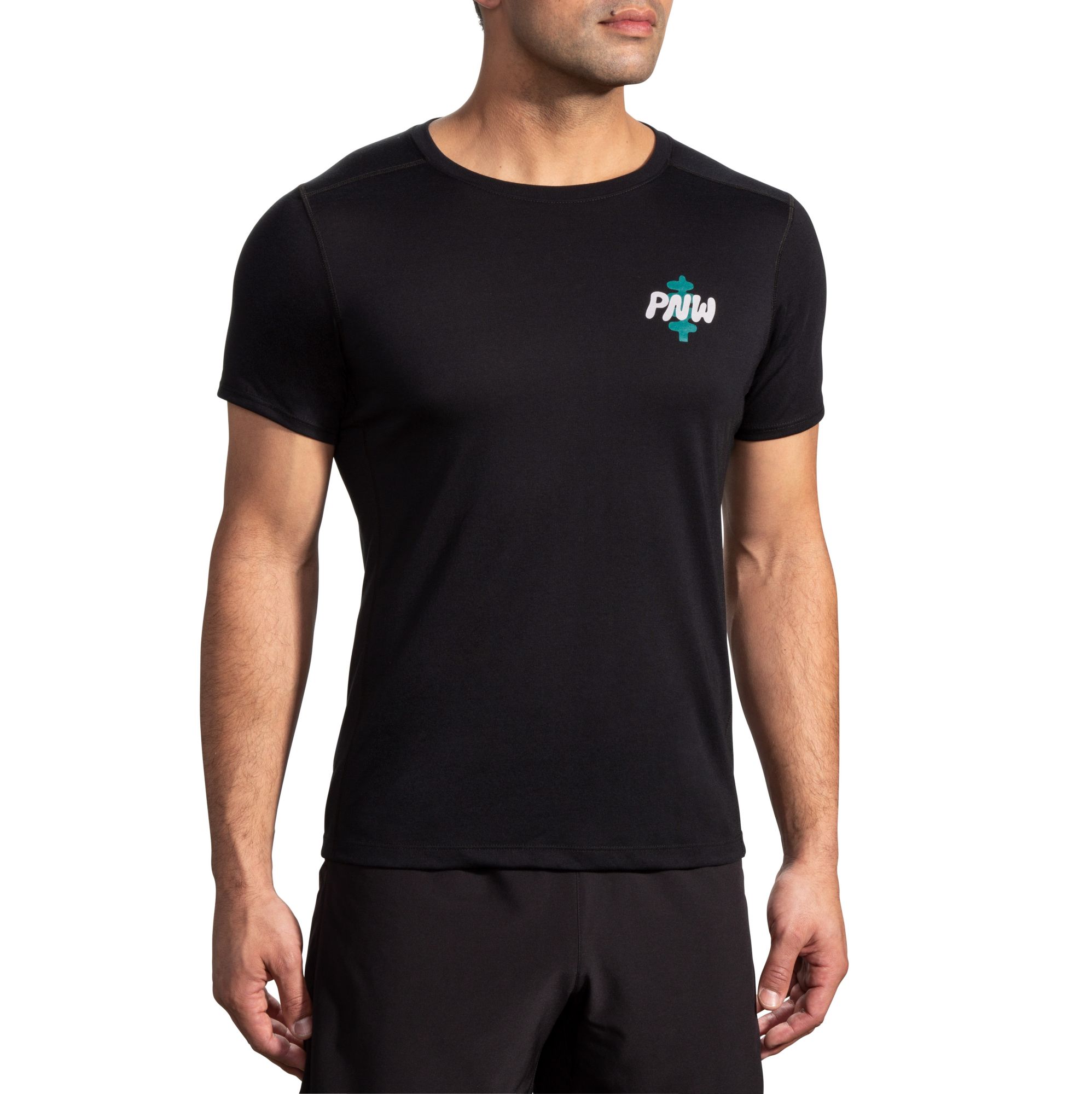 Brooks Men's Distance Short Sleeve 3.0 Regional T-Shirt Black Pnw thumbnail