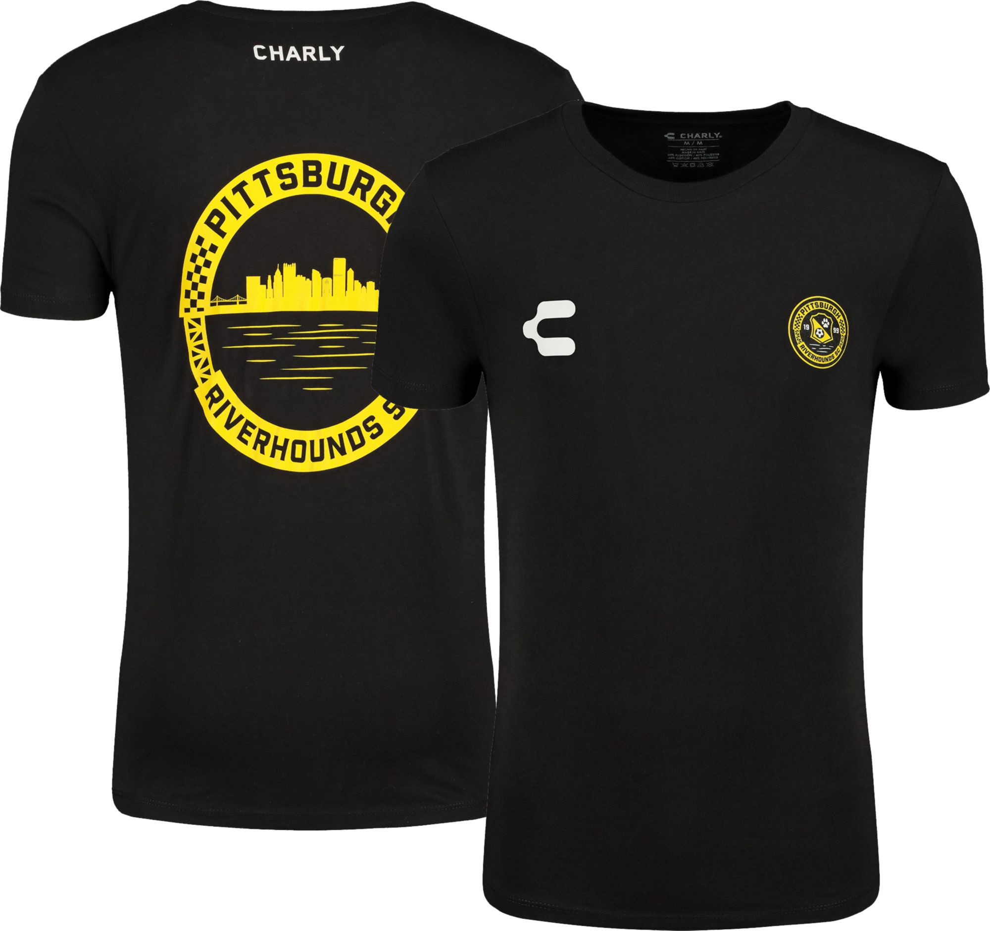 Charly Adult Pittsburgh Riverhounds Dual Logo City White T-Shirt