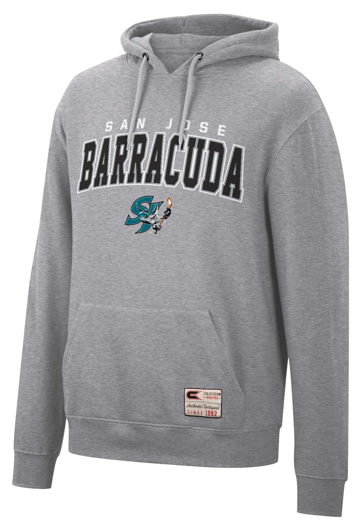 Colosseum Athletics Men's San Jose Barracuda Grey Authentic Pro Pullover Hoodie