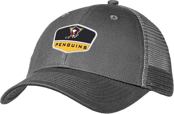 Colosseum Athletics Men's Wilkes-Barre/Scranton Penguins Charcoal Adjustable Trucker Hat