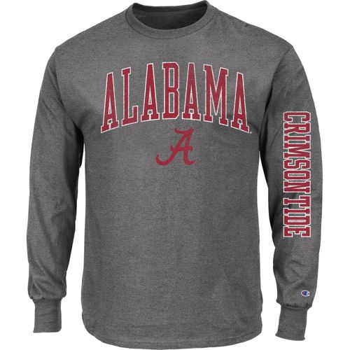 Champion Men's Alabama Crimson Tide Heather Grey Big Tall Arch T