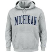 Champion Men's Michigan Wolverines Grey Reverse Weave Crew