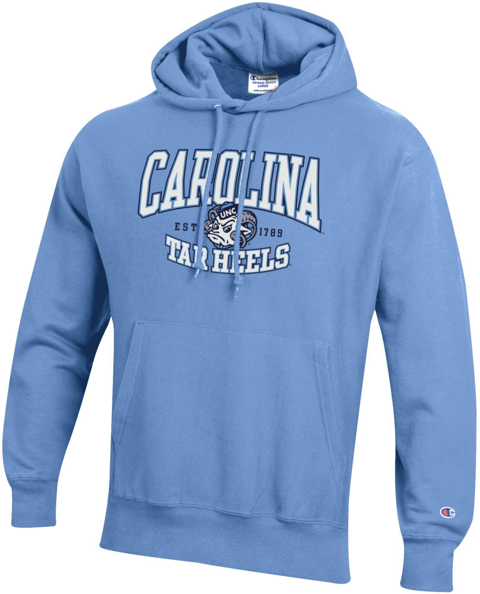 Champion Men's North Carolina Tar Heels Light Blue Reverse Weave crew Pullover Hoodie