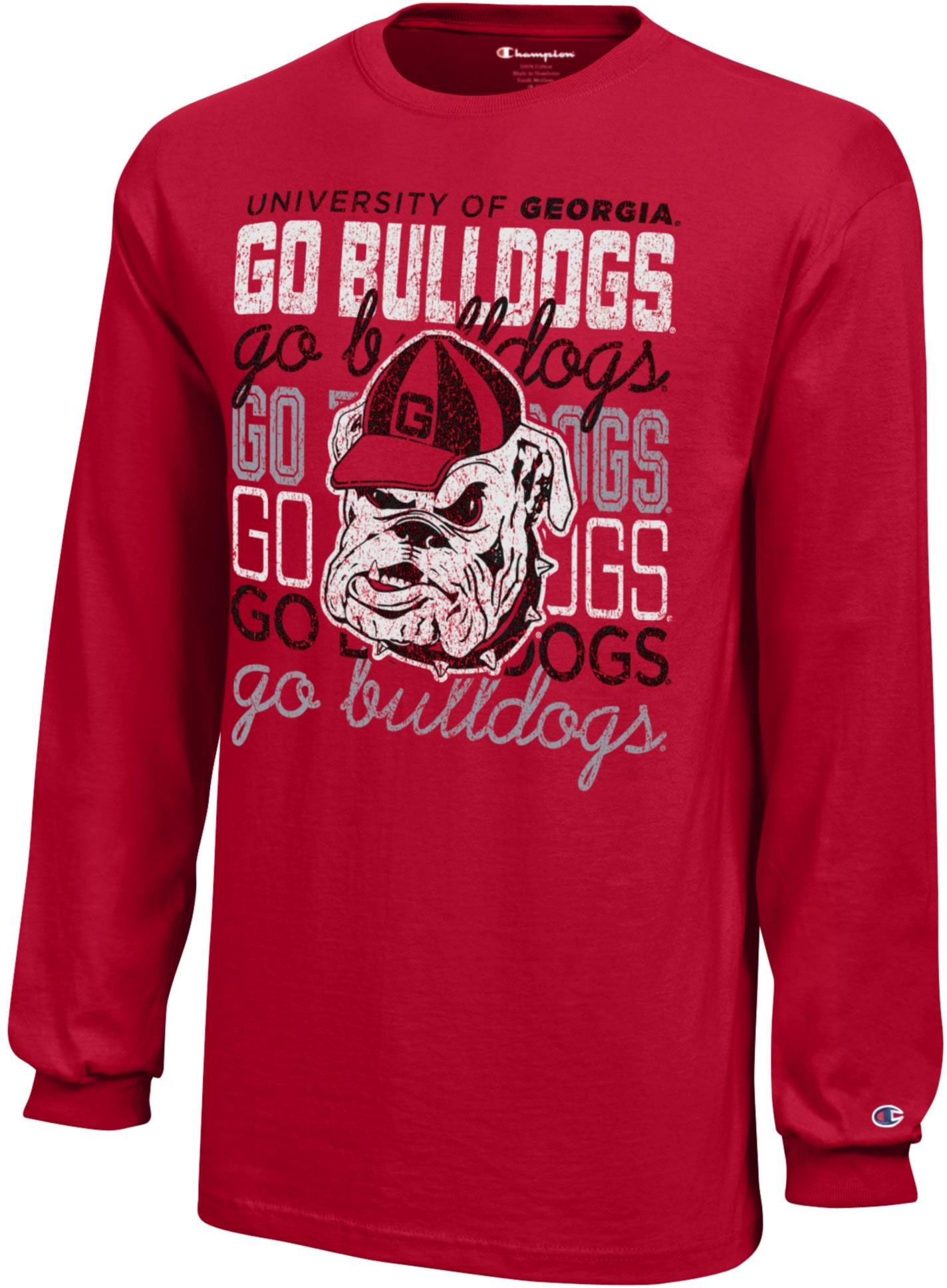 Champion Youth Georgia Bulldogs Scarlet Block Long Sleeve T-Shirt