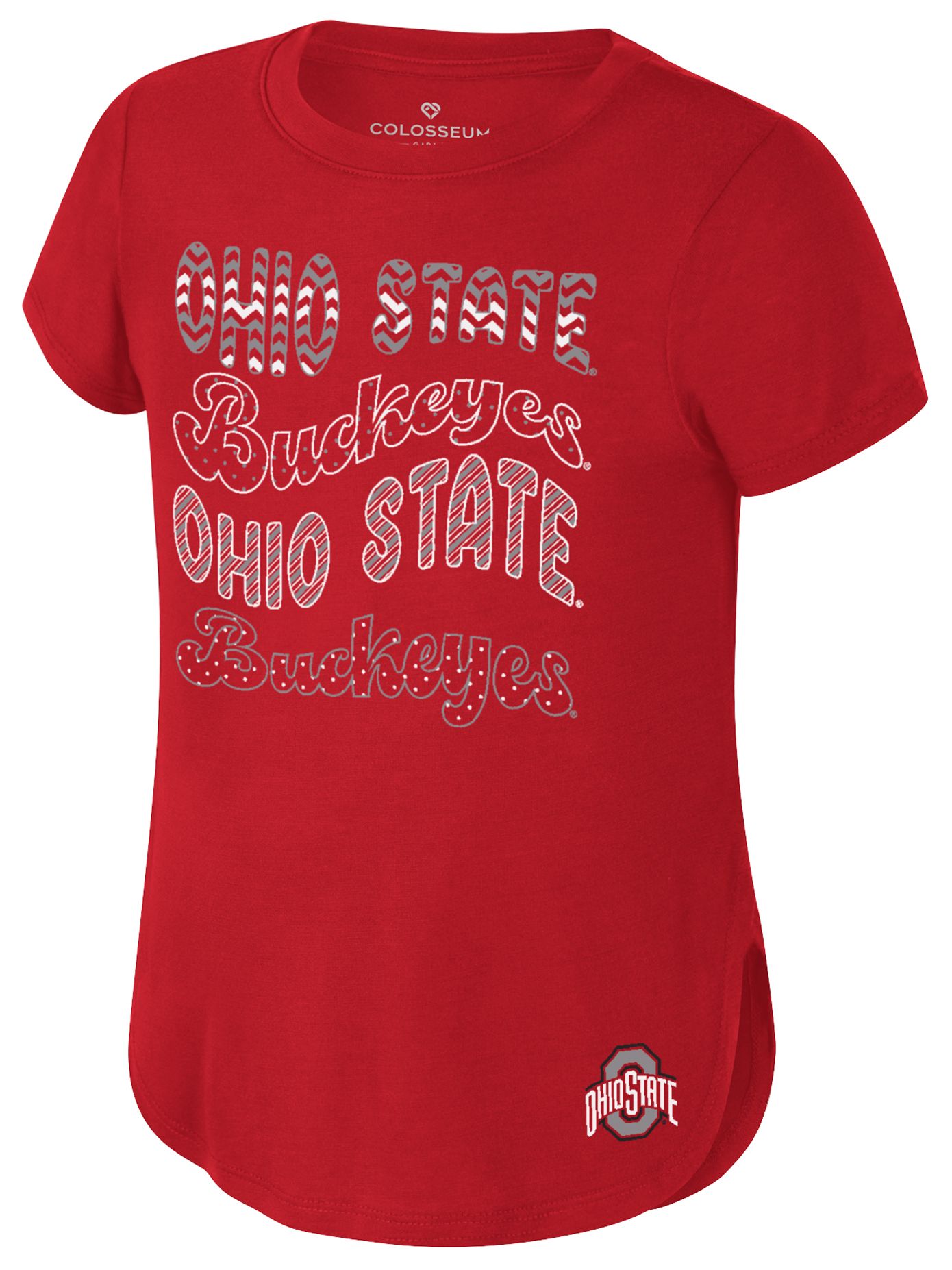 Colosseum Girls' Ohio State Buckeyes Red Rogan T-Shirt