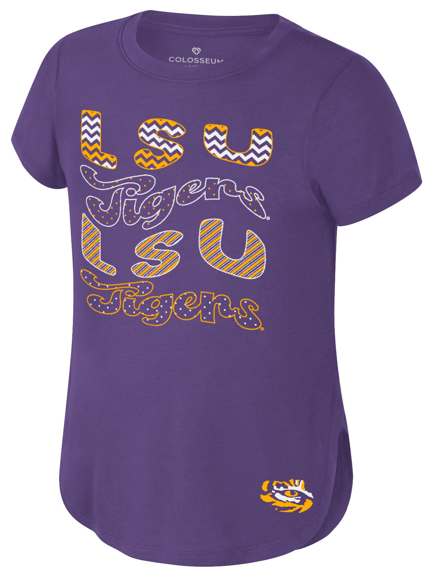 Colosseum Girls' LSU Tigers Purple Rogan T-Shirt