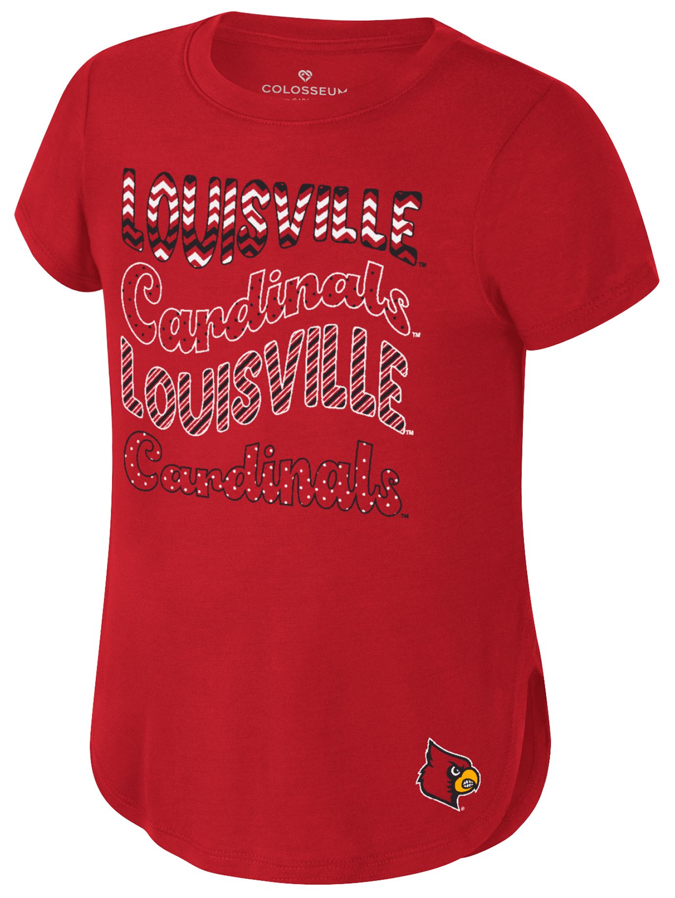 Colosseum Girls' Louisville Cardinals Red Rogan T-Shirt