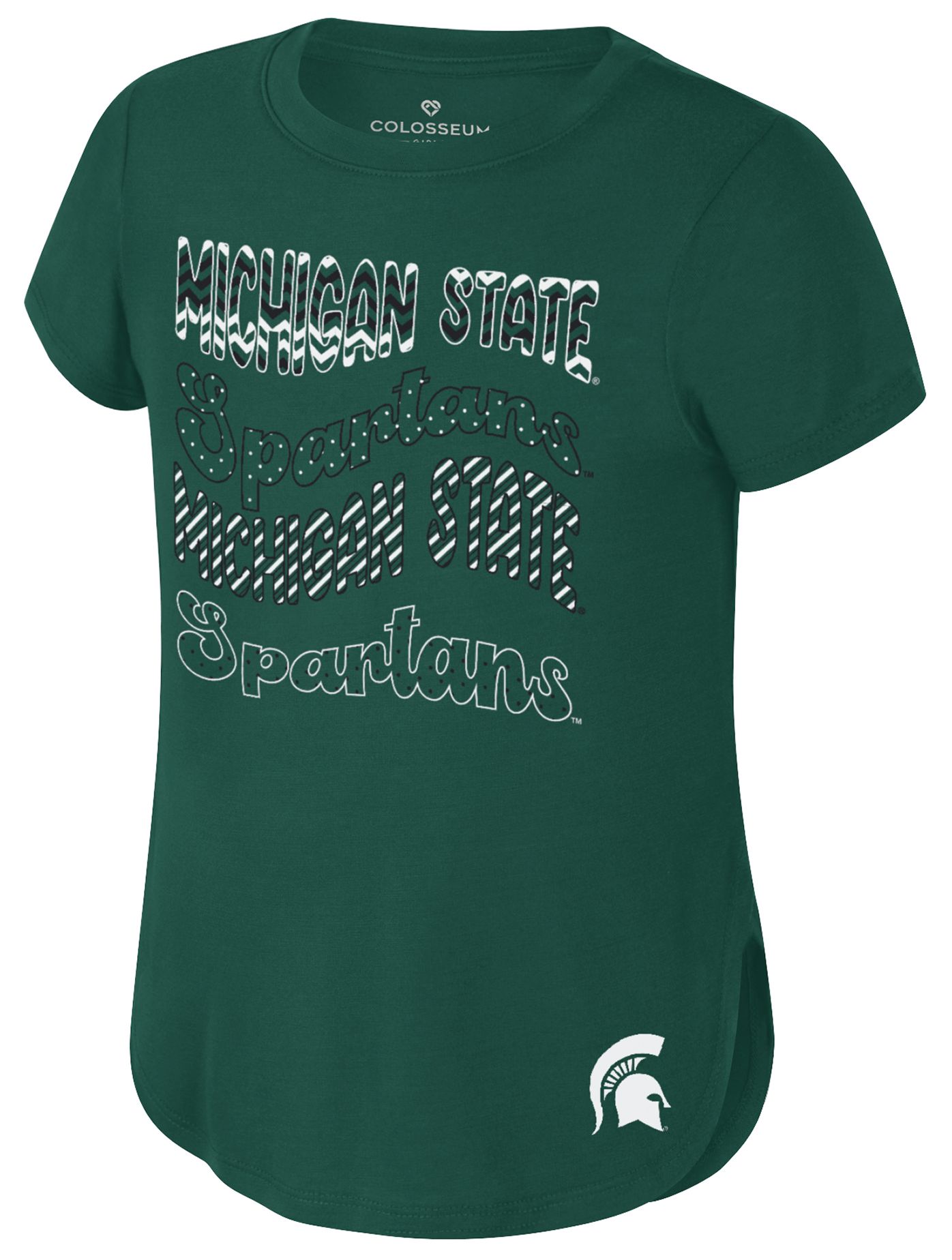 Colosseum Girls' Michigan State Spartans Green Rogan T-Shirt