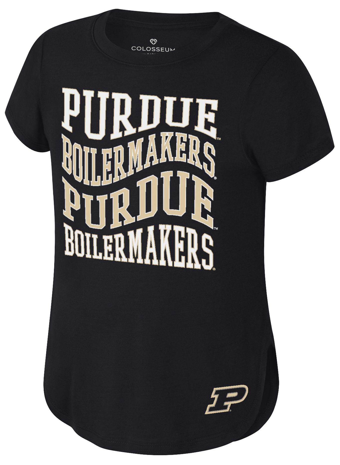 Colosseum Girls' Purdue Boilermakers Black Rogan T-Shirt