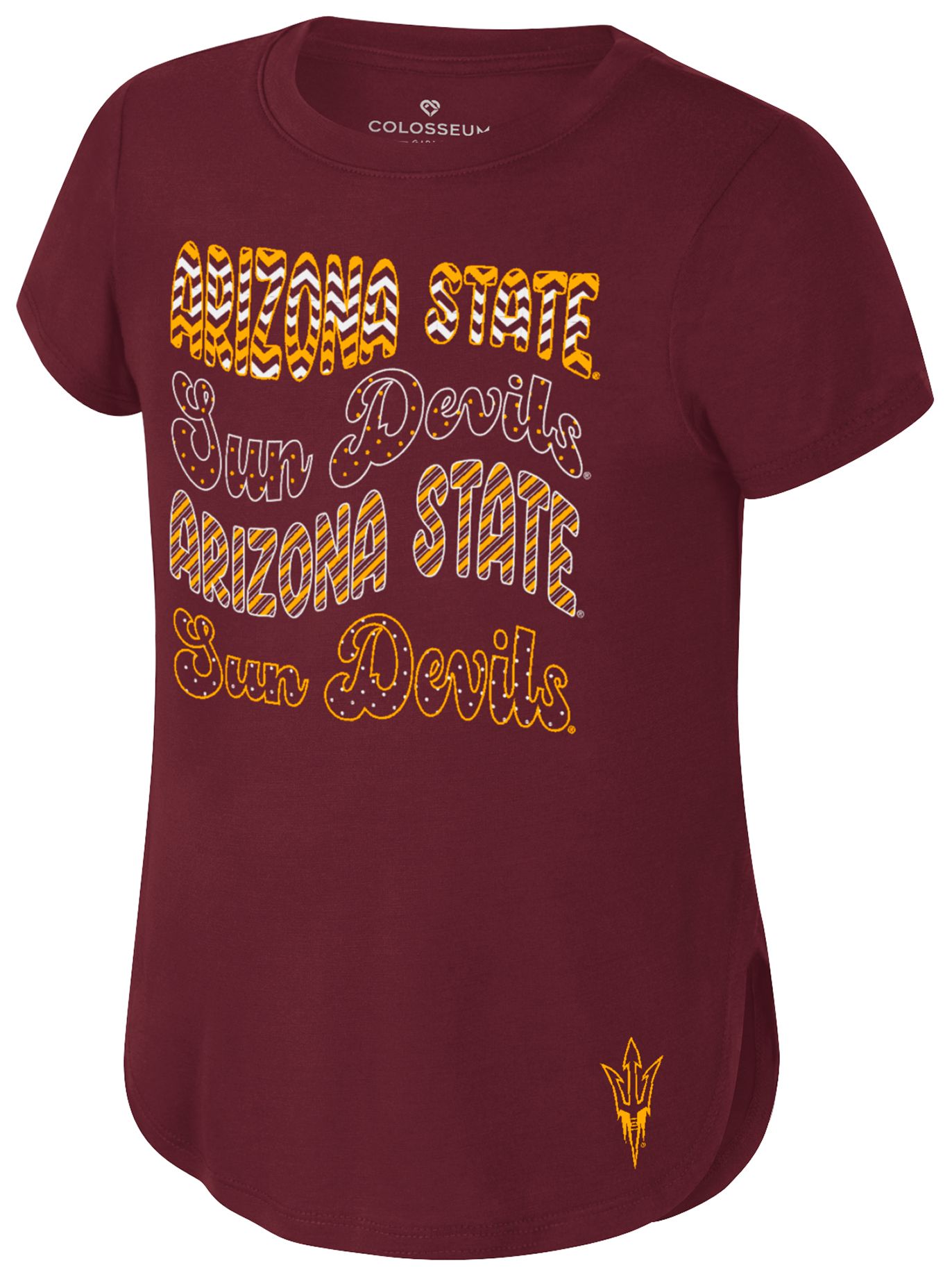 Colosseum Girls' Arizona State Sun Devils Maroon Rogan T-Shirt