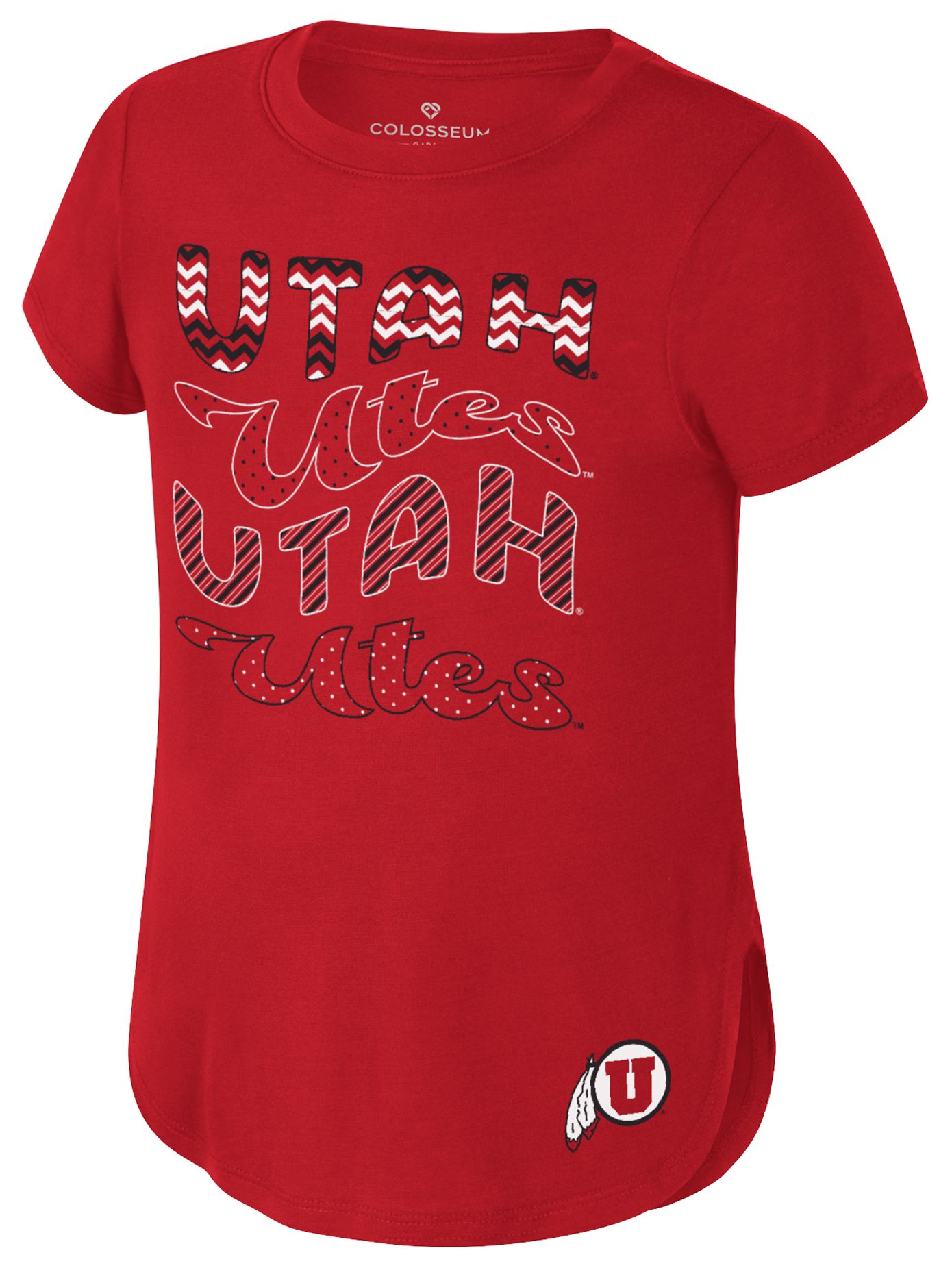 Colosseum Girls' Utah Utes Red Rogan T-Shirt