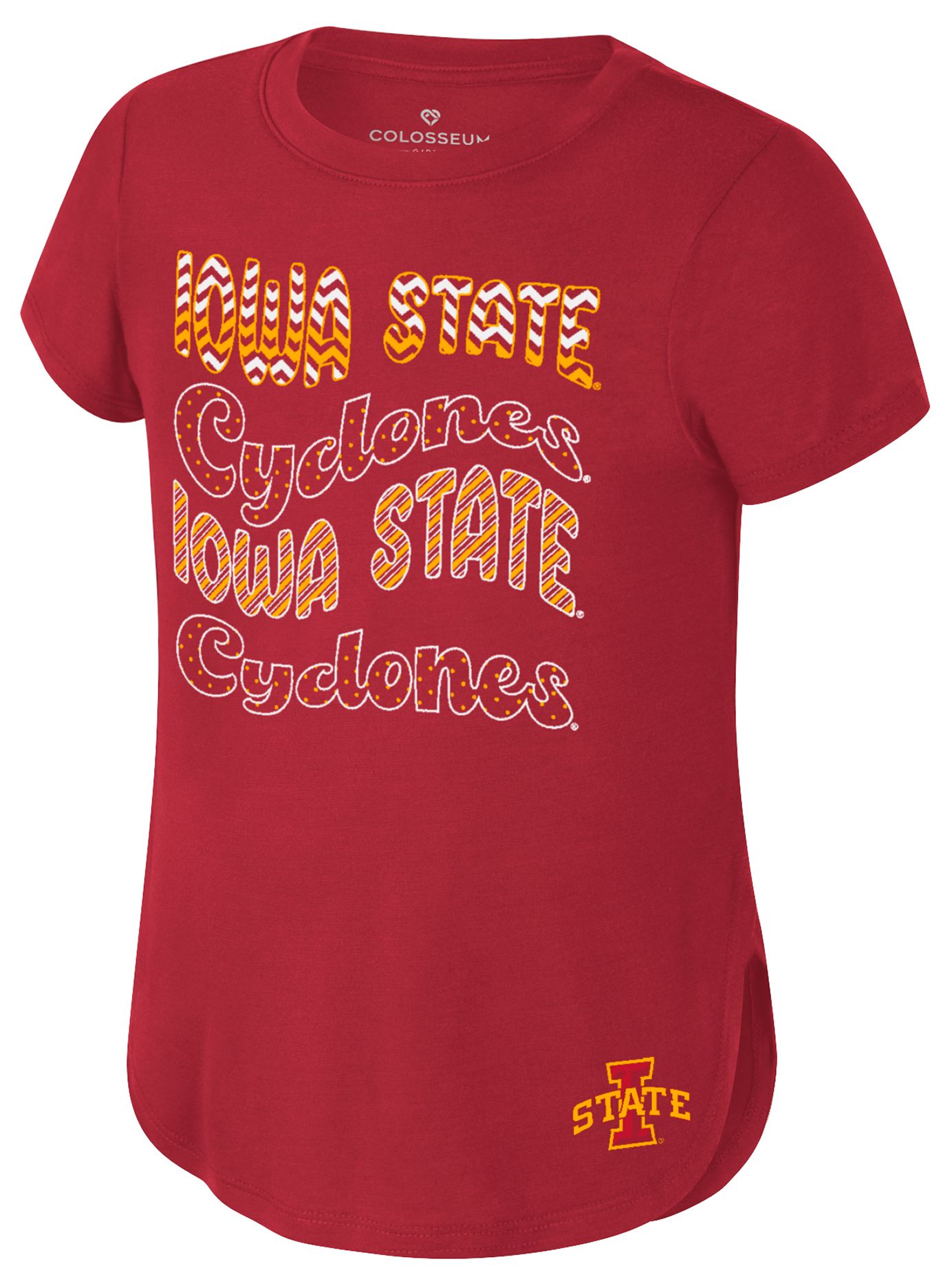 Colosseum Girls' Iowa State Cyclones Cardinal Rogan T-Shirt