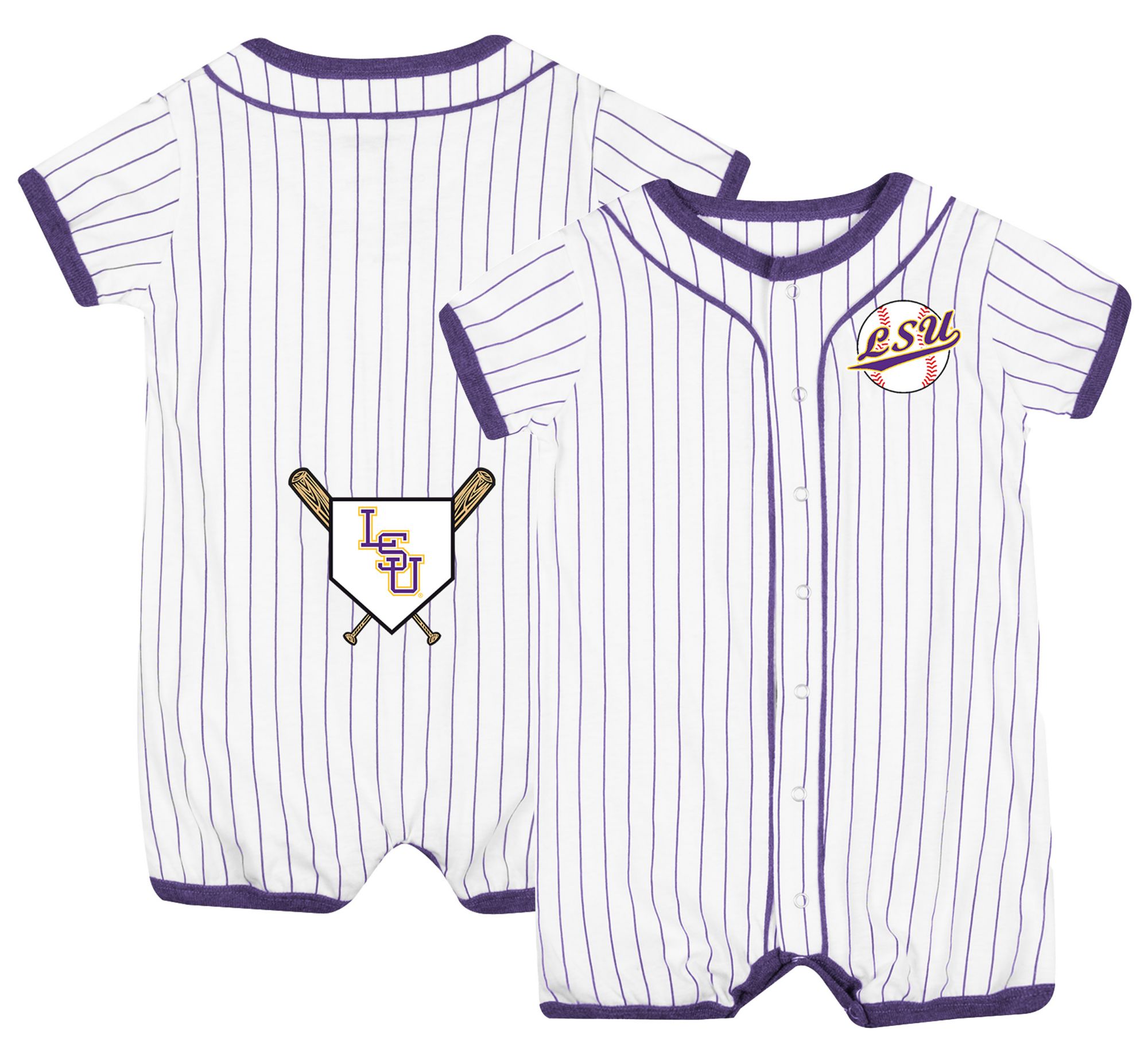 Colosseum Infant LSU Tigers White Romper