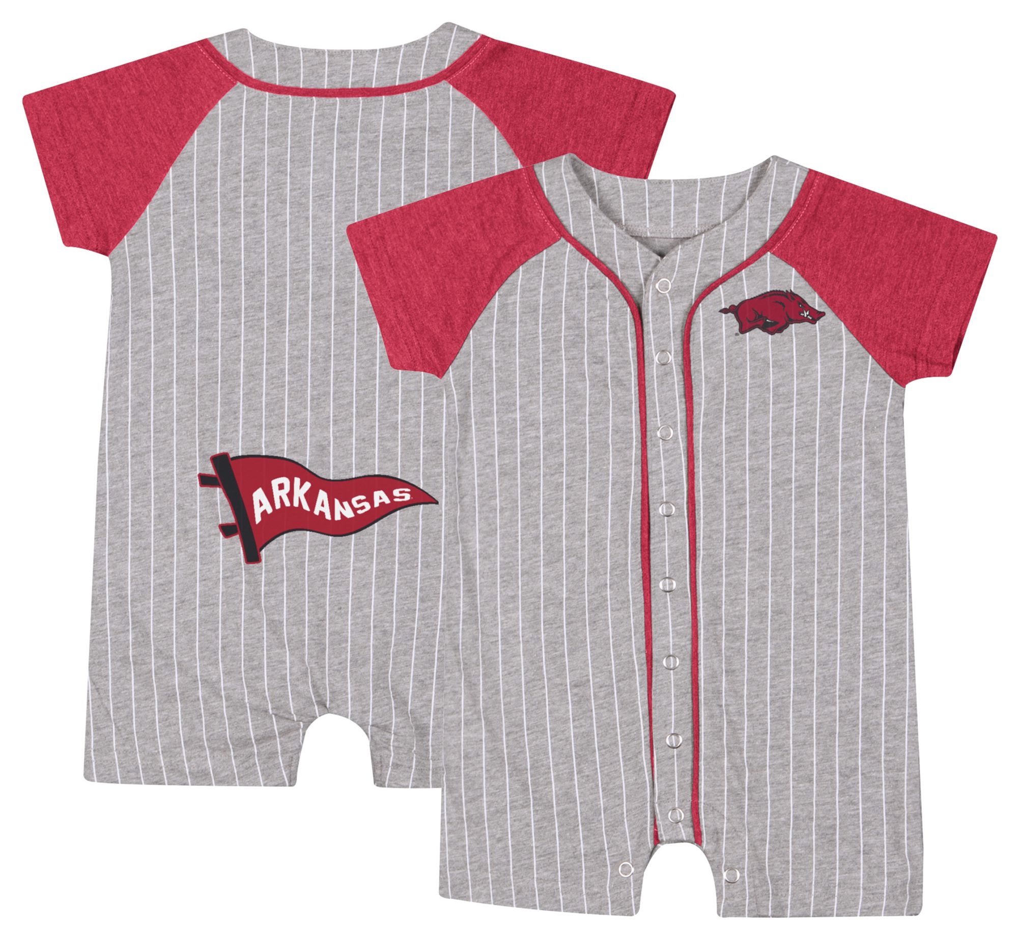 Colosseum Infant Arkansas Razorbacks Heather Grey Airball Romper